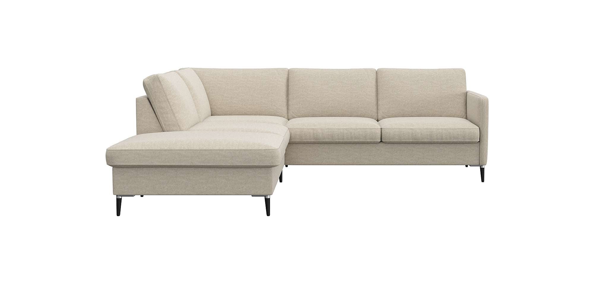 FLEXLUX Ecksofa "Fiore, L-Form", schmale Armlehnen, Füße Alu/schwarz, B/T 2 günstig online kaufen