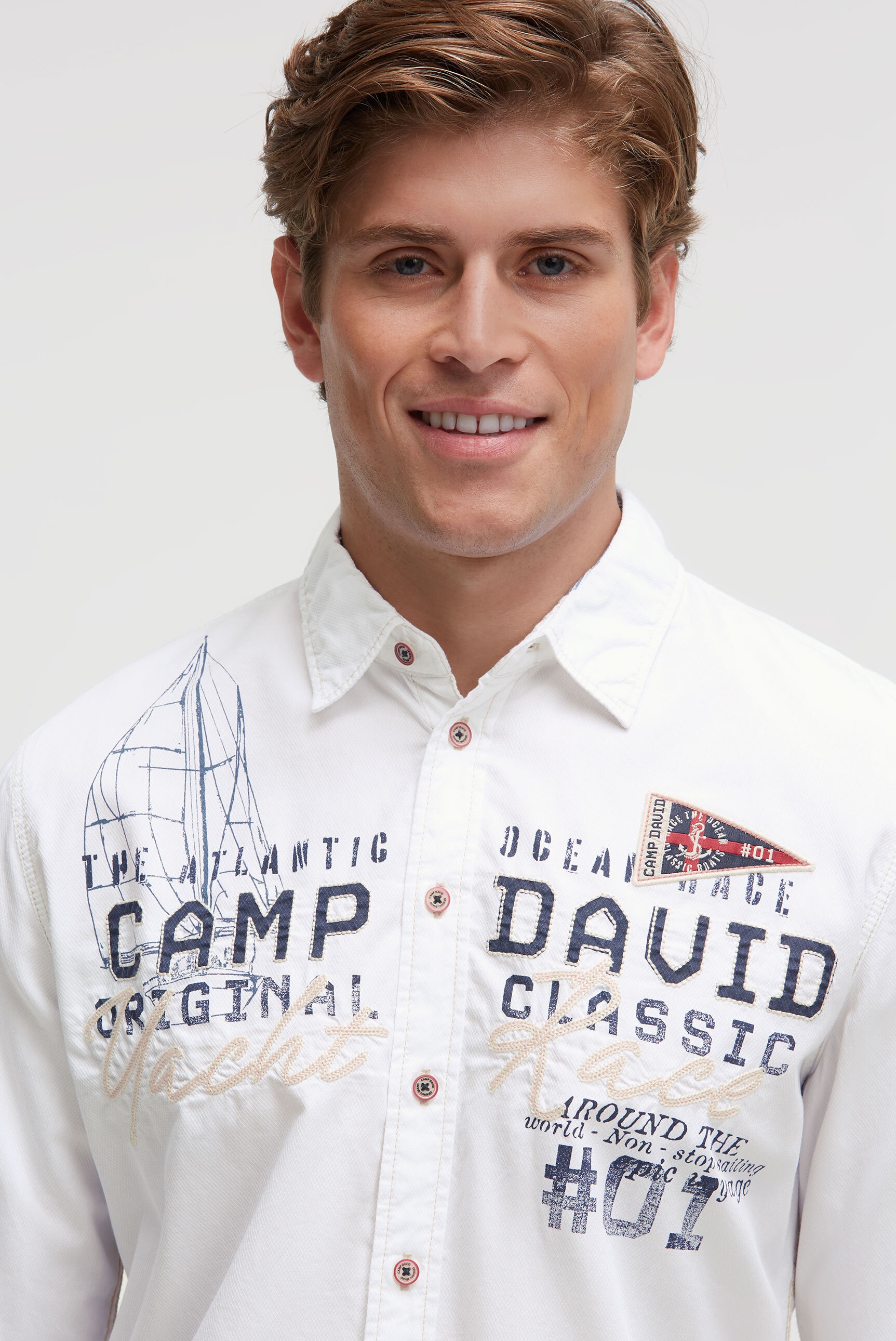 CAMP DAVID Langarmhemd mit Kentkragen