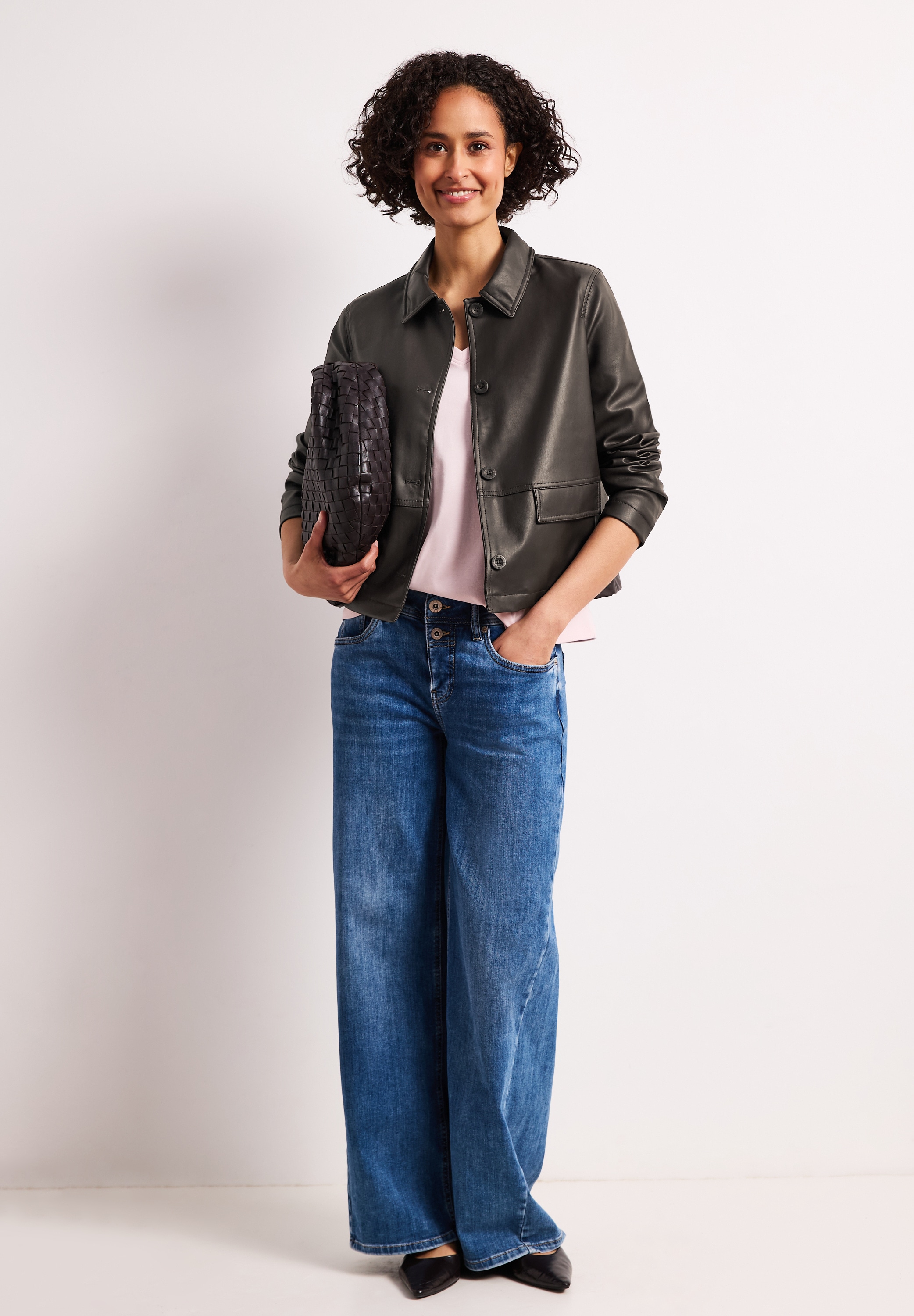 STREET ONE Lederimitatjacke ohne Kapuze aus Lederimitat