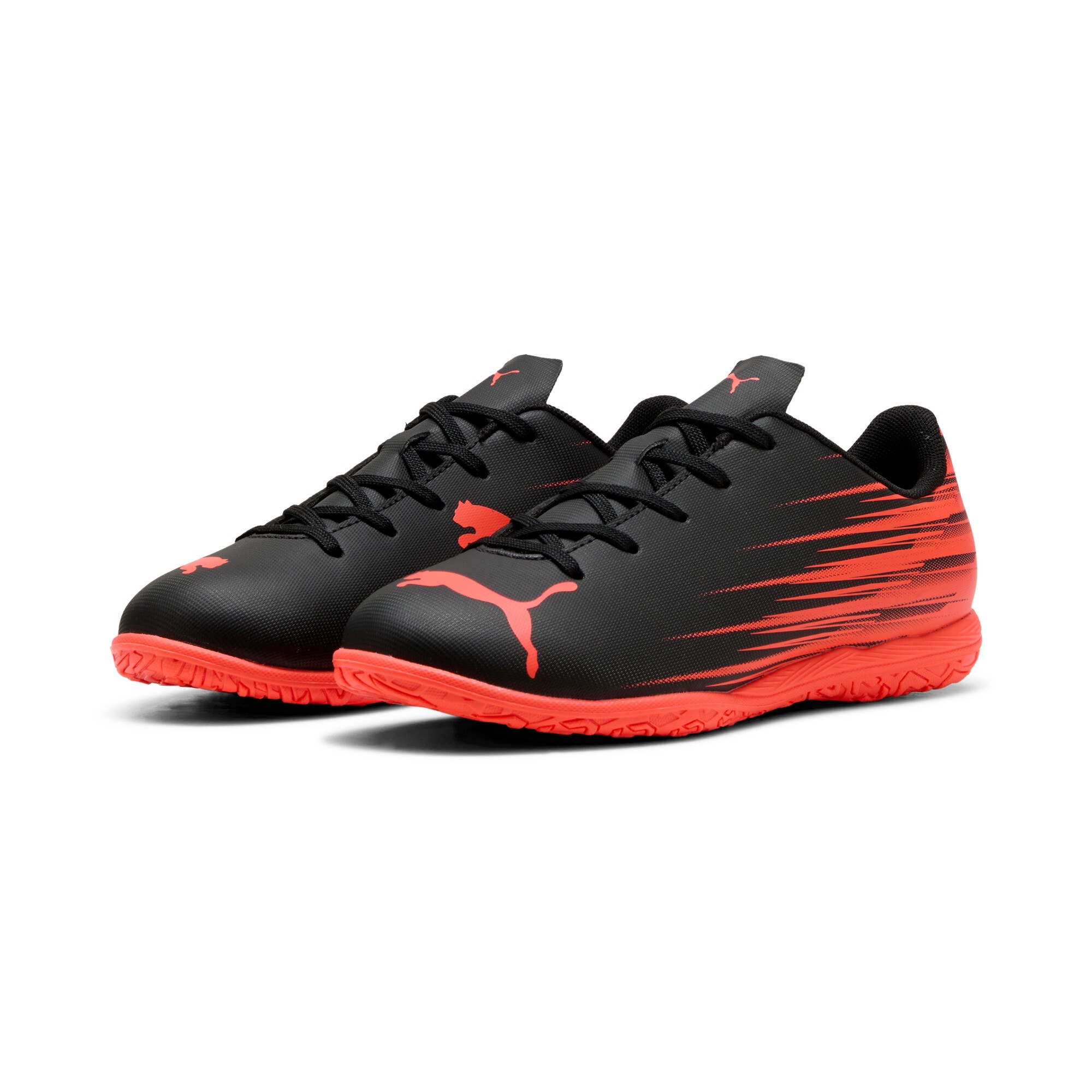 PUMA Kinder Fußballschuh "ATTACANTO II IT JR", Gr. 38,5puma schwarz, glowing rot, Synthetik, bedruckt, Schuhe, für Halle und Straße, für Jugendliche