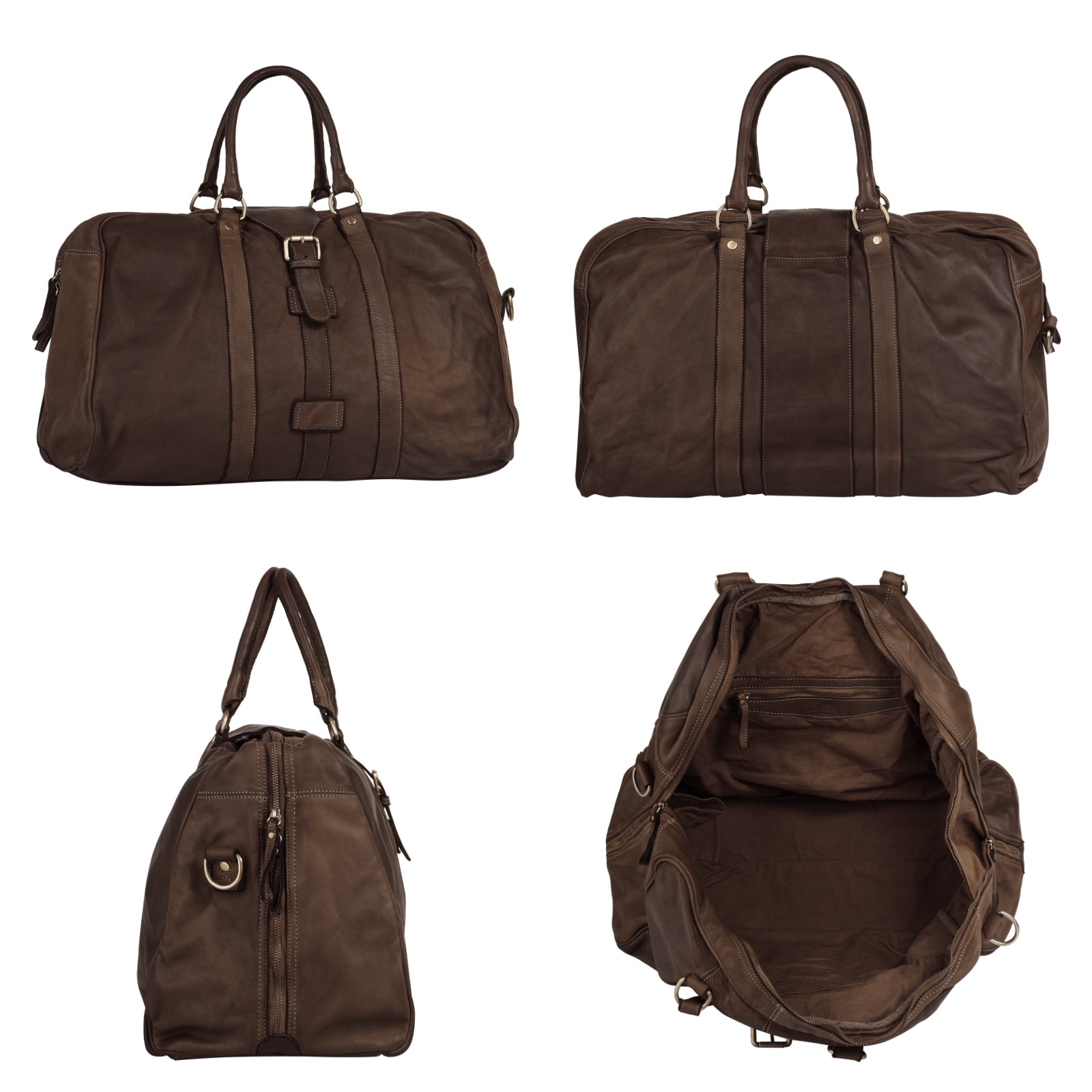 forty° Reisetasche, echt Leder, Made in Italy