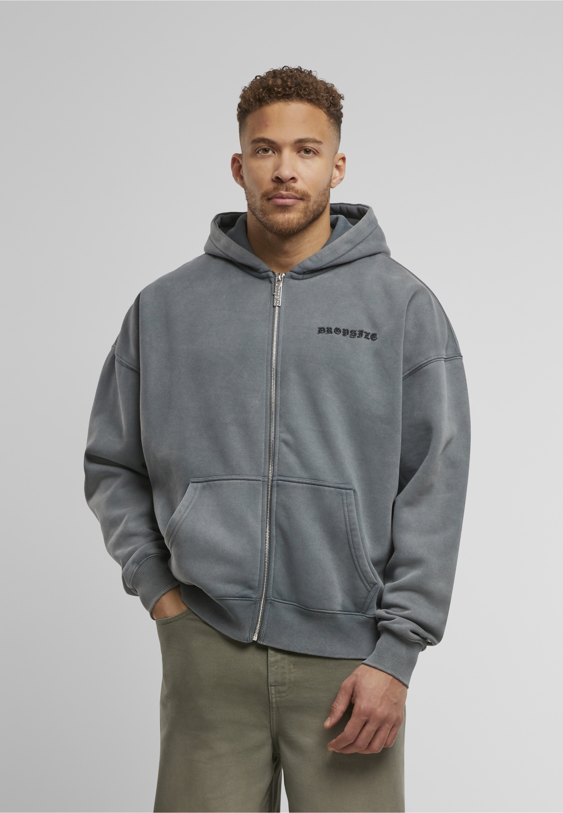 Dropsize Kapuzenpullover "Dropsize SUPER HEAVY OVERSIZE LOGO ZIP HOODIE" 1 günstig online kaufen