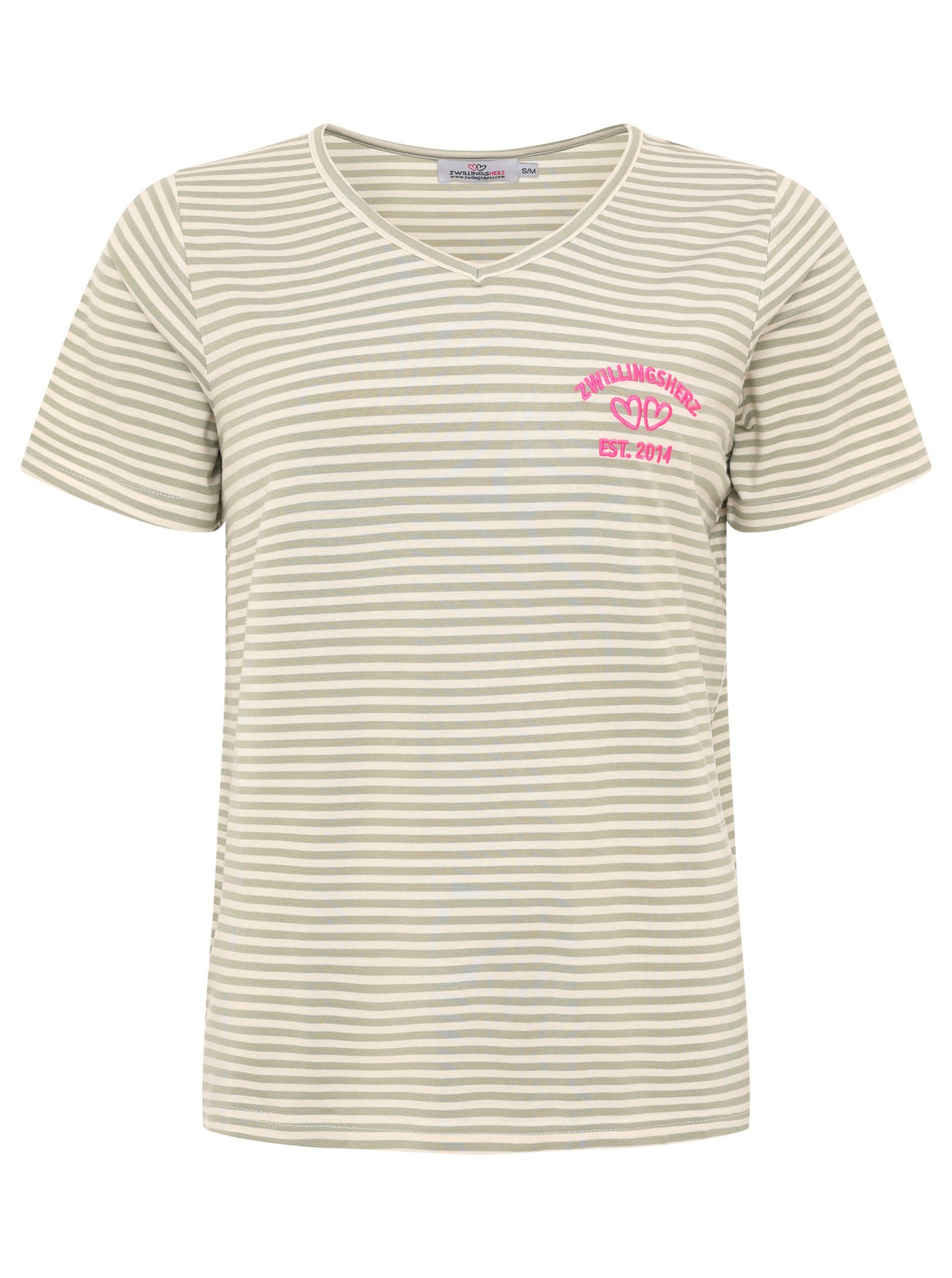 Zwillingsherz T-Shirt ""Zwillingsherz"" V-Neck, gestreift, kleines Motiv ge günstig online kaufen