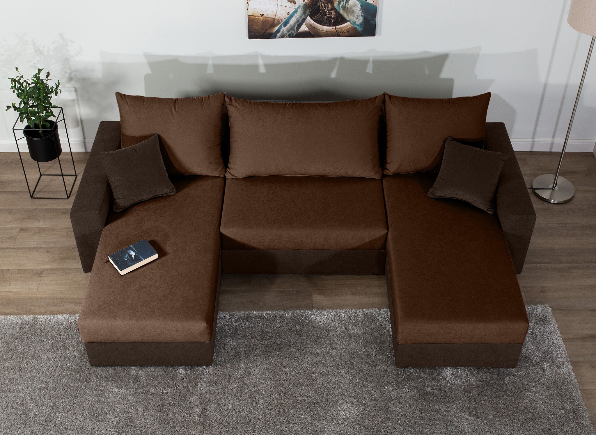 COLLECTION AB Wohnlandschaft »Pico U-Form«, Wohnlandschaft,2 X Ottomane,Polyätherschaum Polsterung