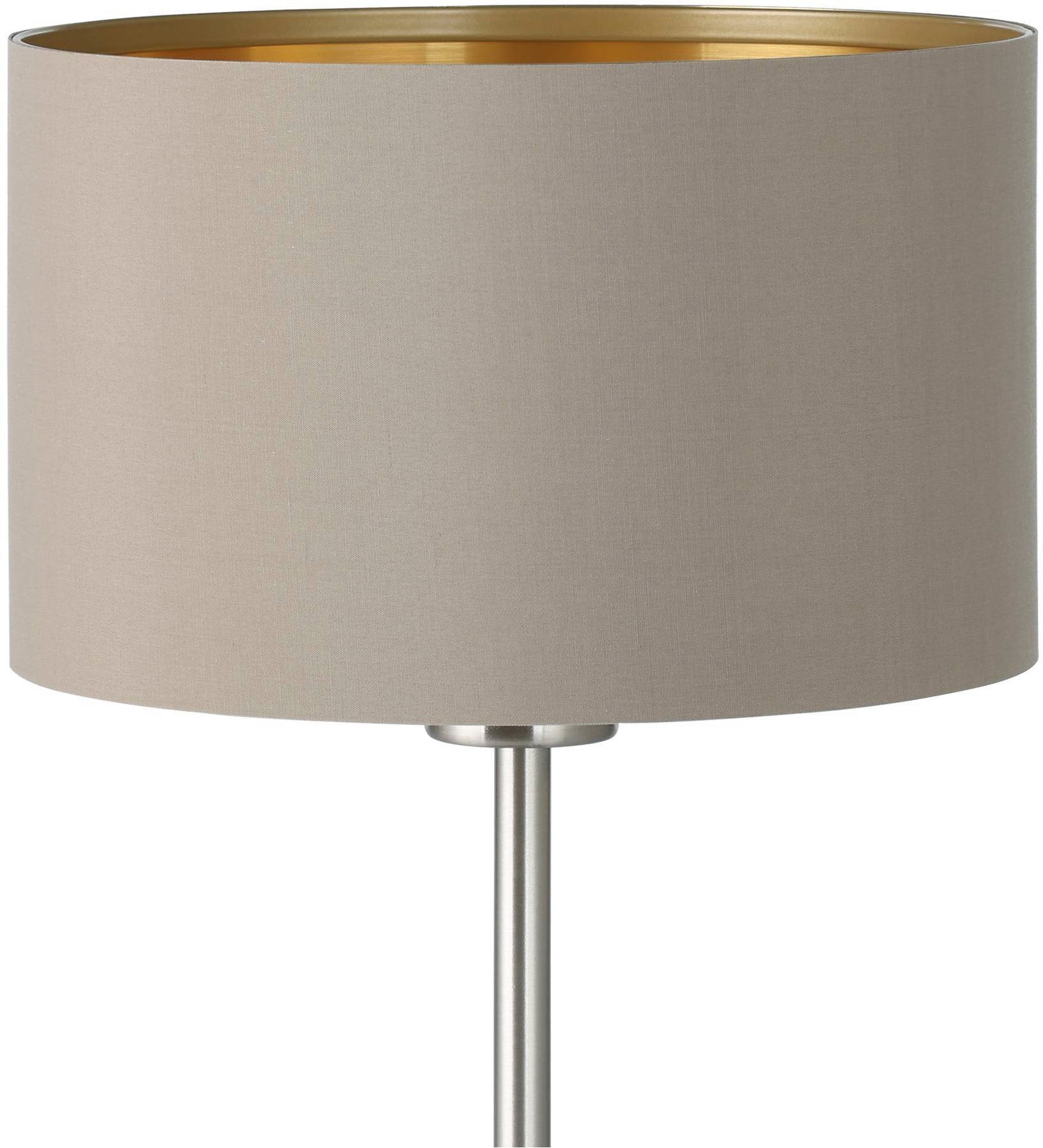 EGLO Tischleuchte »Maserlo Tischlampe, Nachttischlampe, silber und gold,  E27, Lampe« E27 1 Stk. Textil Tischleuchte, Nachttischlampe E27, inkl. Schalter