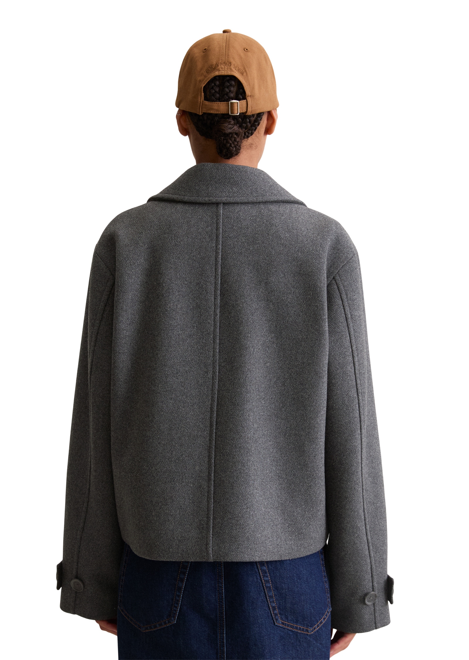 Marc O'Polo DENIM Outdoorjacke »mit recycelter Wolle«, ohne Kapuze