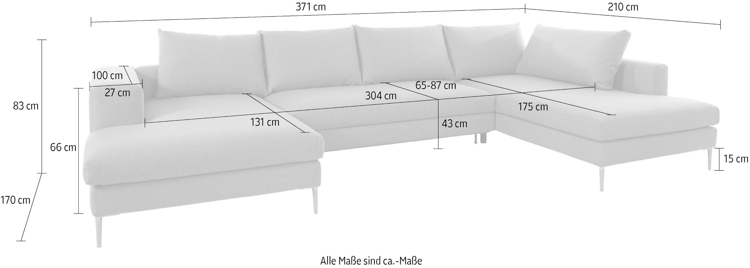OTTO products Wohnlandschaft »Finnja, U-Form«