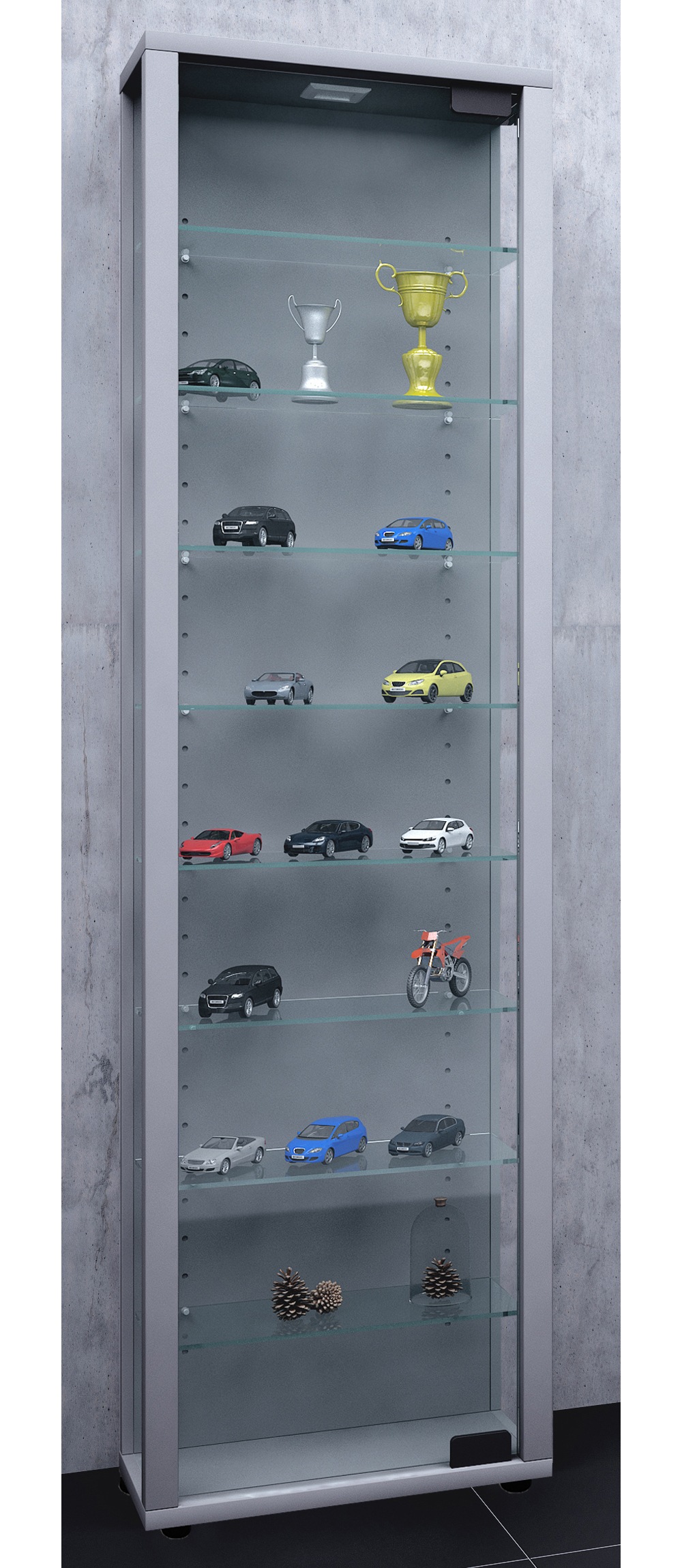 VCM Standvitrine »Holz Glas Stand Vitrine Sammelvitrine Edana Maxi«