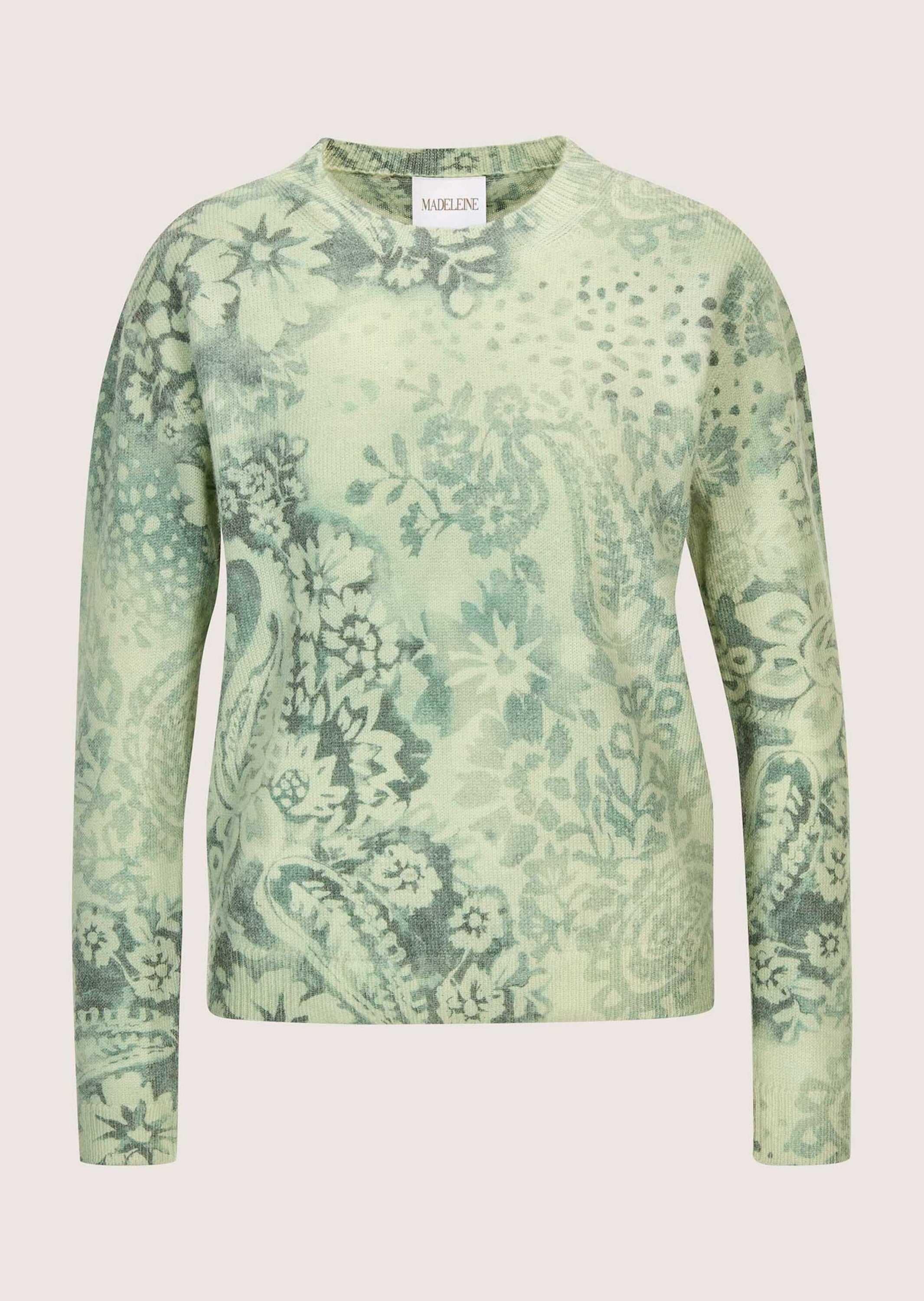 MADELEINE Longpullover "Strickpullover Stilvoller Printpullover mit florale günstig online kaufen