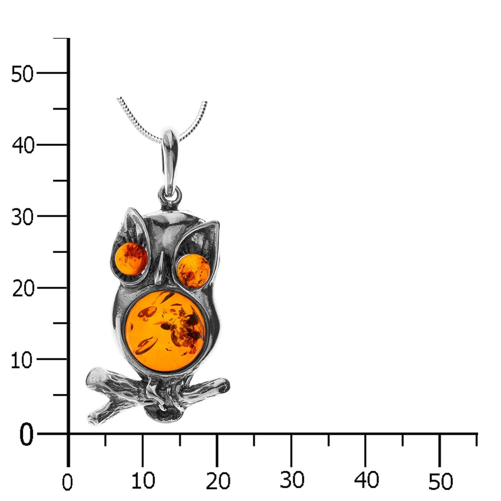 OSTSEE-SCHMUCK Kette mit Anhänger »- Eule - Silber 925/000 - Bernstein«