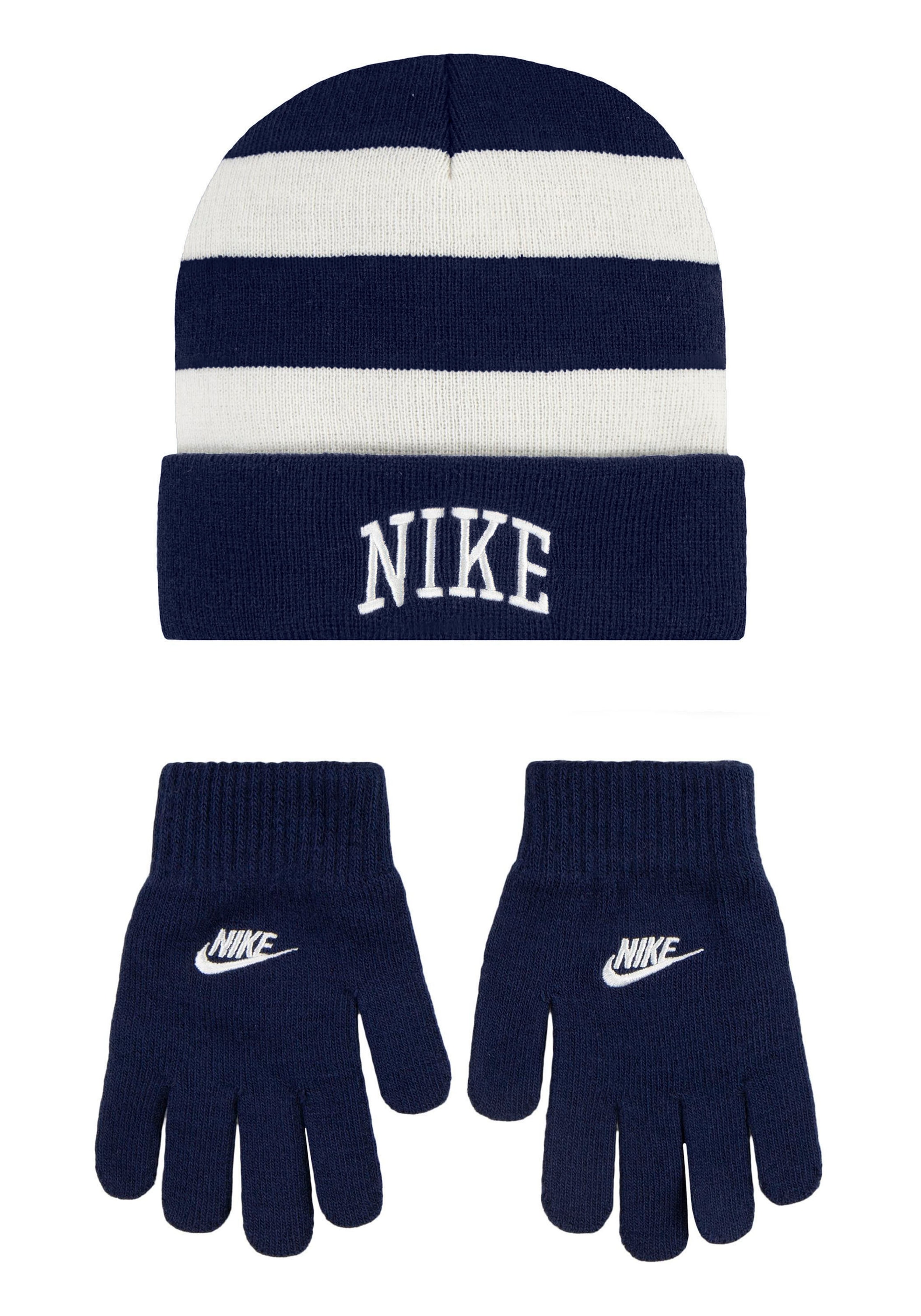 Nike Sportswear Mütze & Schal "CHUNKY STRIPE APEX BEANIE SET: Mütze und Handschuhe"