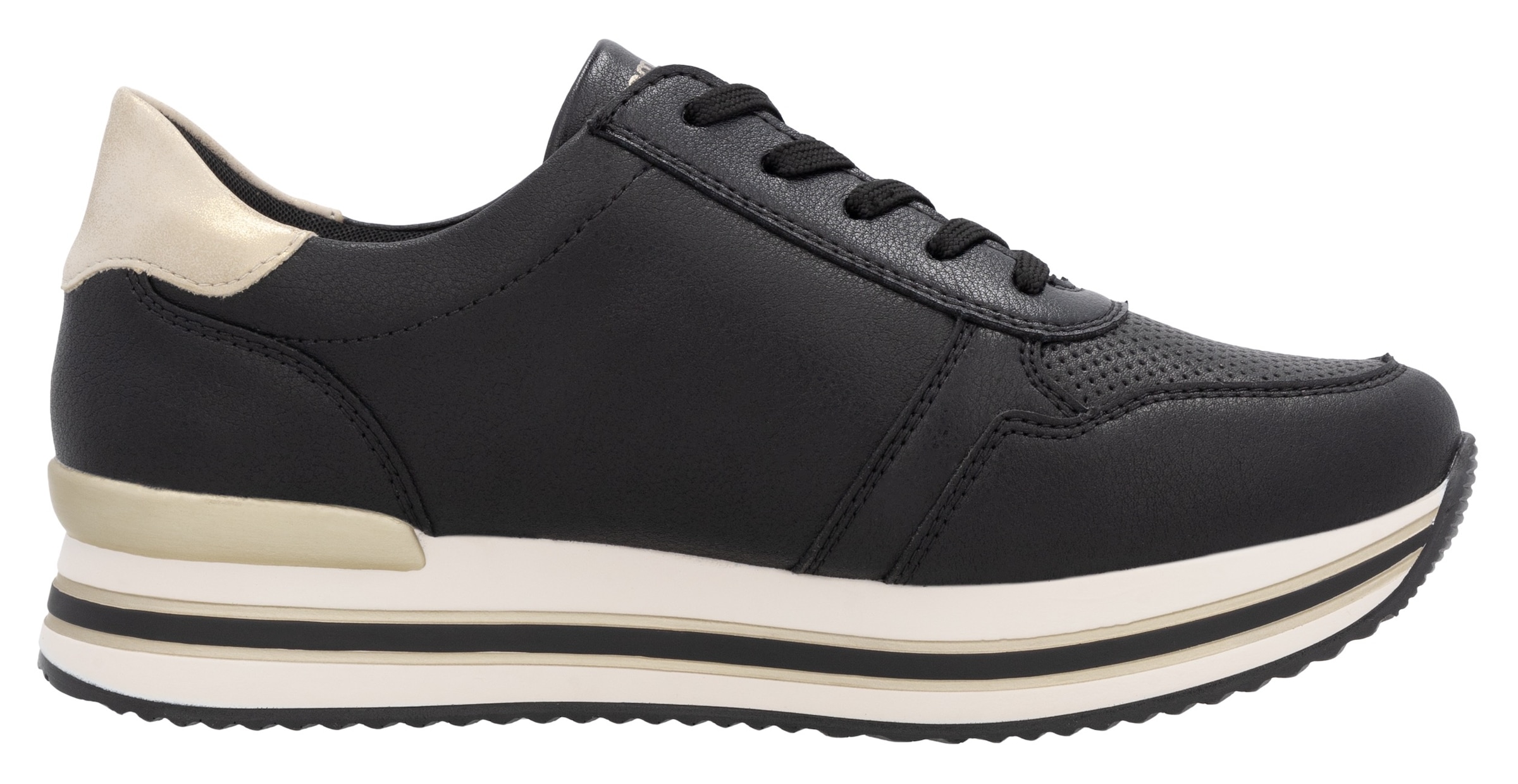 Remonte Plateausneaker, Freizeitschuh, Halbschuh, Schnürschuh mit seitlichem Reißverschluss