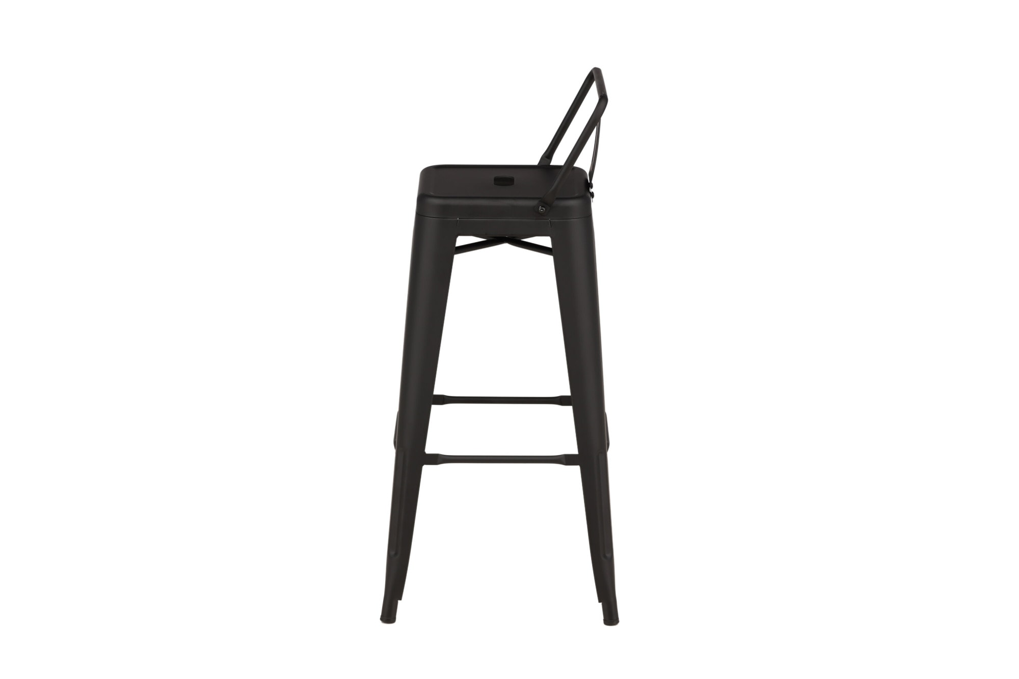 Venture Home Barhocker »Tempe, 4er-Set Barhocker in Schwarz mit Rückenlehne, 136 kg belastbar« Set, 4 Stk. tlg. Tresenstuhl, Stahlrahmen, niedrige Lehne, Fußstütze, schlicht