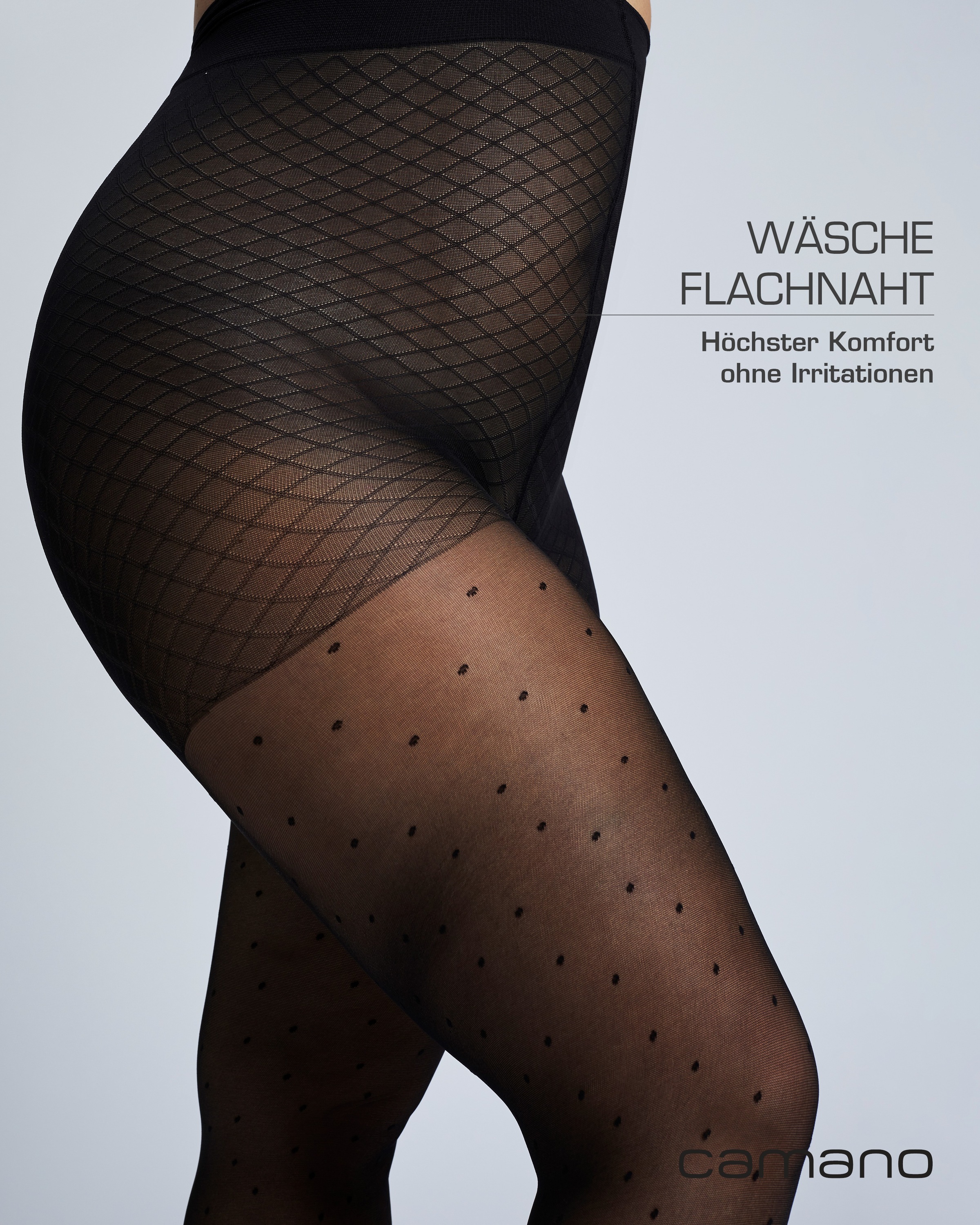 Camano Feinstrumpfhose »fine curvy« 40 DEN Curvy-Tights, Tupfen-Allover