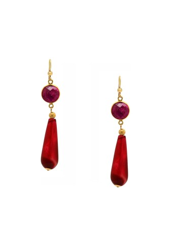 Gemshine Paar Ohrhänger »rote Rubine und Achat Edelstein Tropfen« kaufen