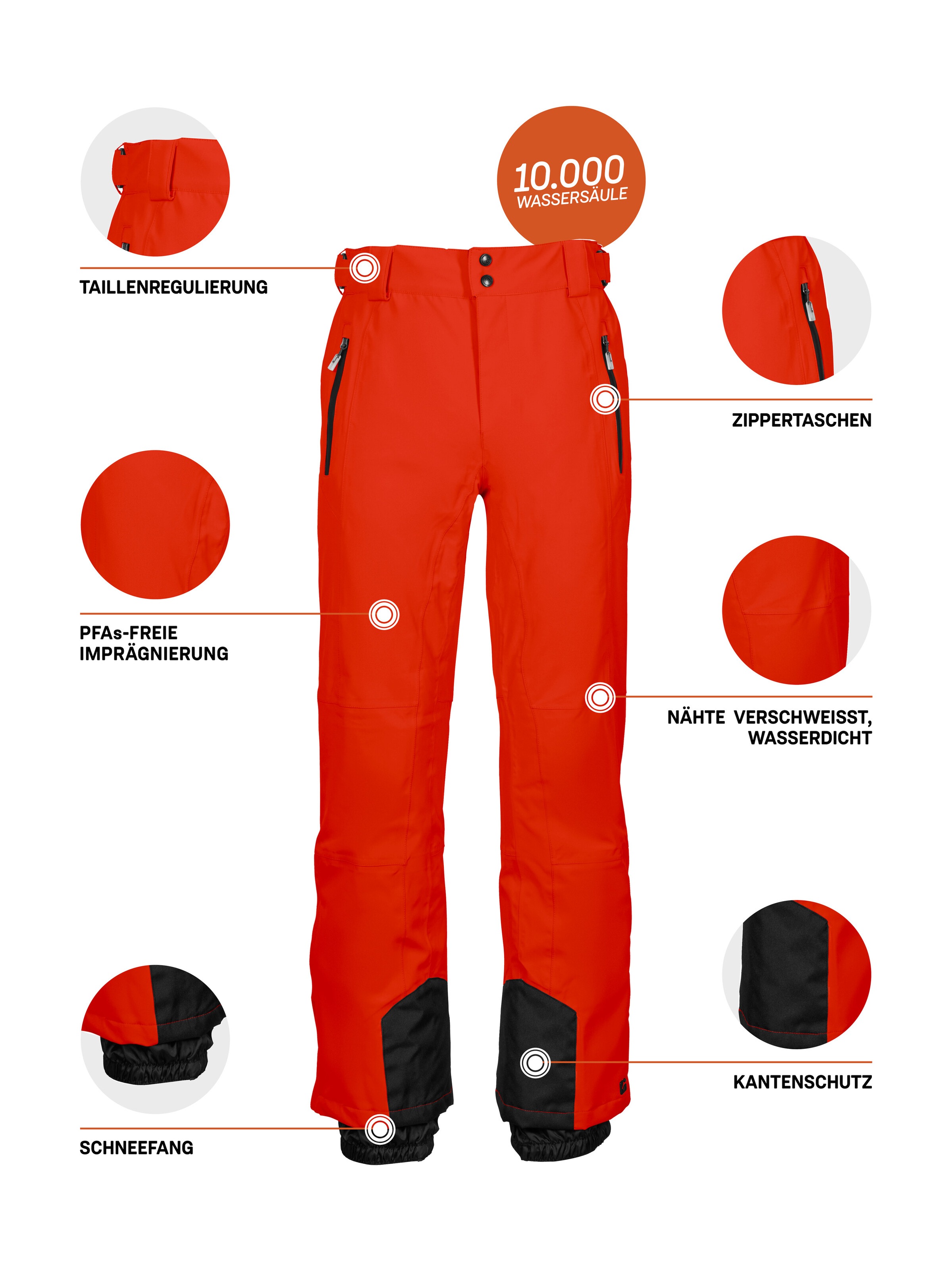 Killtec Skihose »KSW 80 MN SKI PNTS«, Wasserdichte Skihose mit 4-Wege-Stretch und verstellbarer Taille