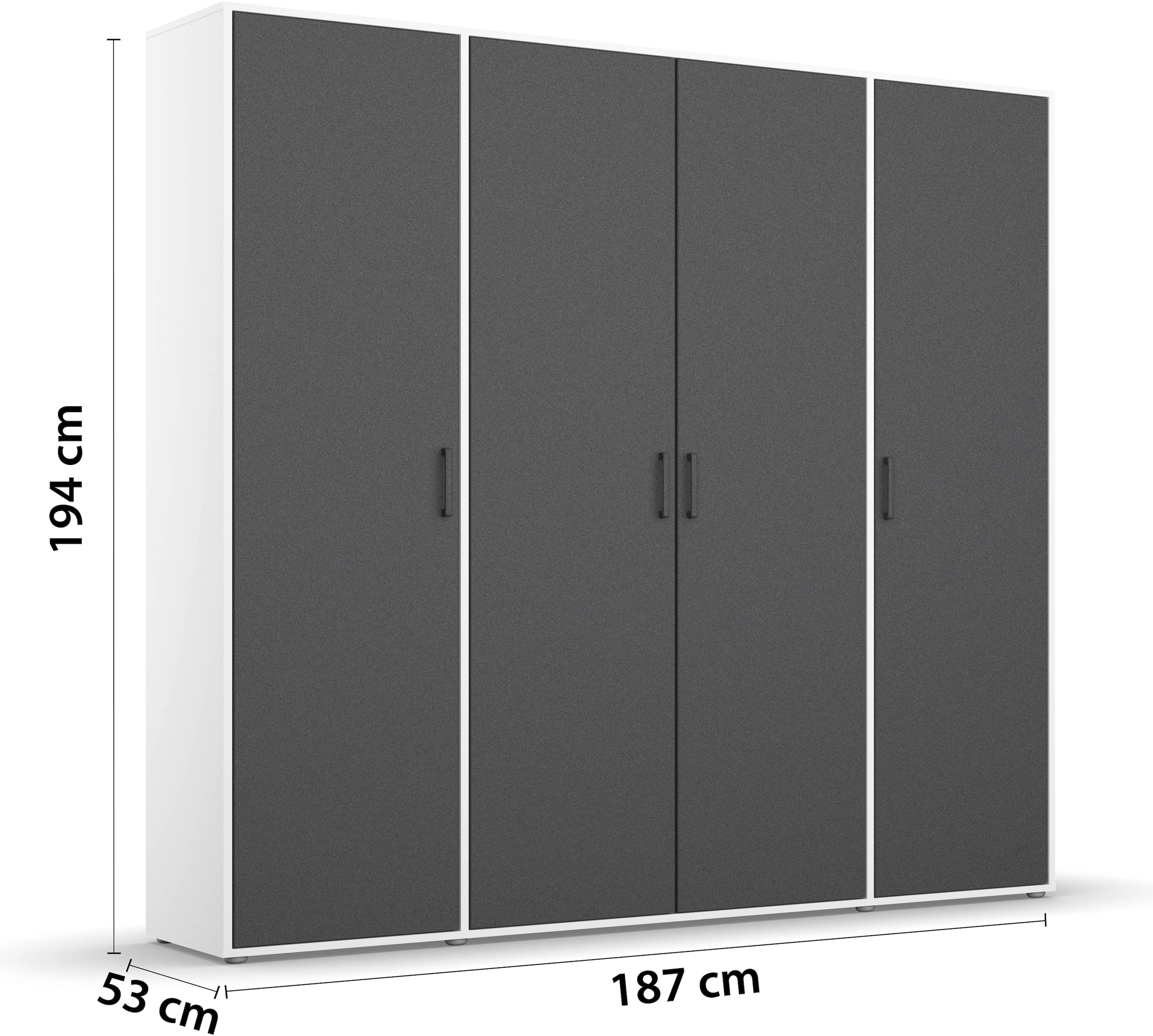 rauch Kleiderschrank »VOYAGER Garderobe Wäscheschrank TOPSELLER Schlafzimmer«, (in 3 verschiedenen Ausstattungen BASIC/CLASSIC/PREMIUM), Schrank mit modernen Griffen in viel Stauraum MADE IN GERMANY
