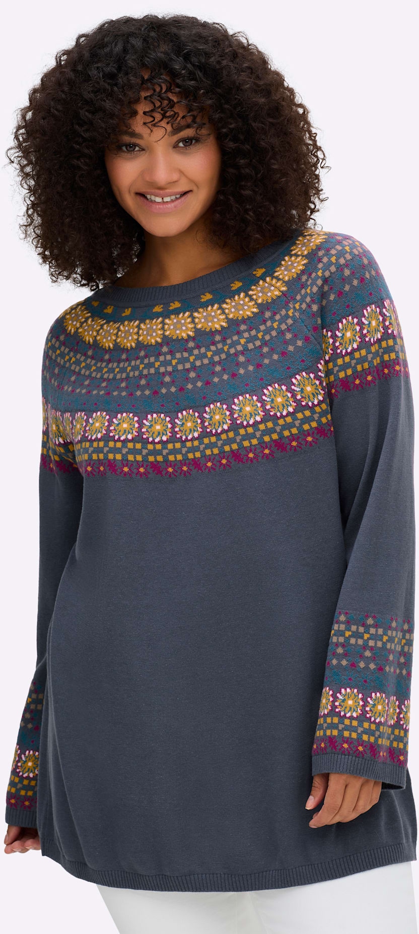 Sheego Jacquardpullover "Pullover" günstig online kaufen