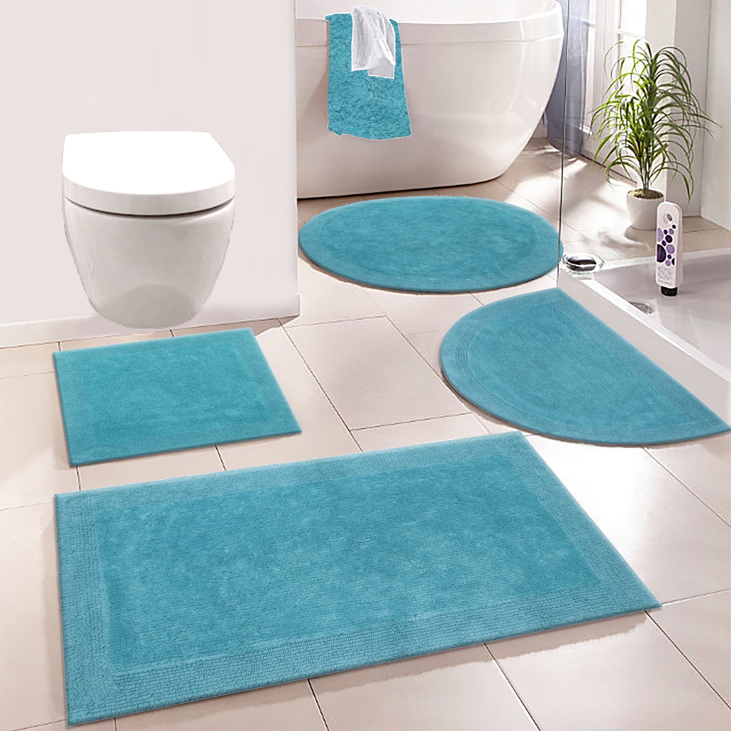 my home Badematte »Kapra, Badvorleger, Badezimmer Teppich«, beidseitig nutzbar-fußbodenheizungsgeeignet-strapazierfähig, mit Bordüre, Badteppich, Badematte