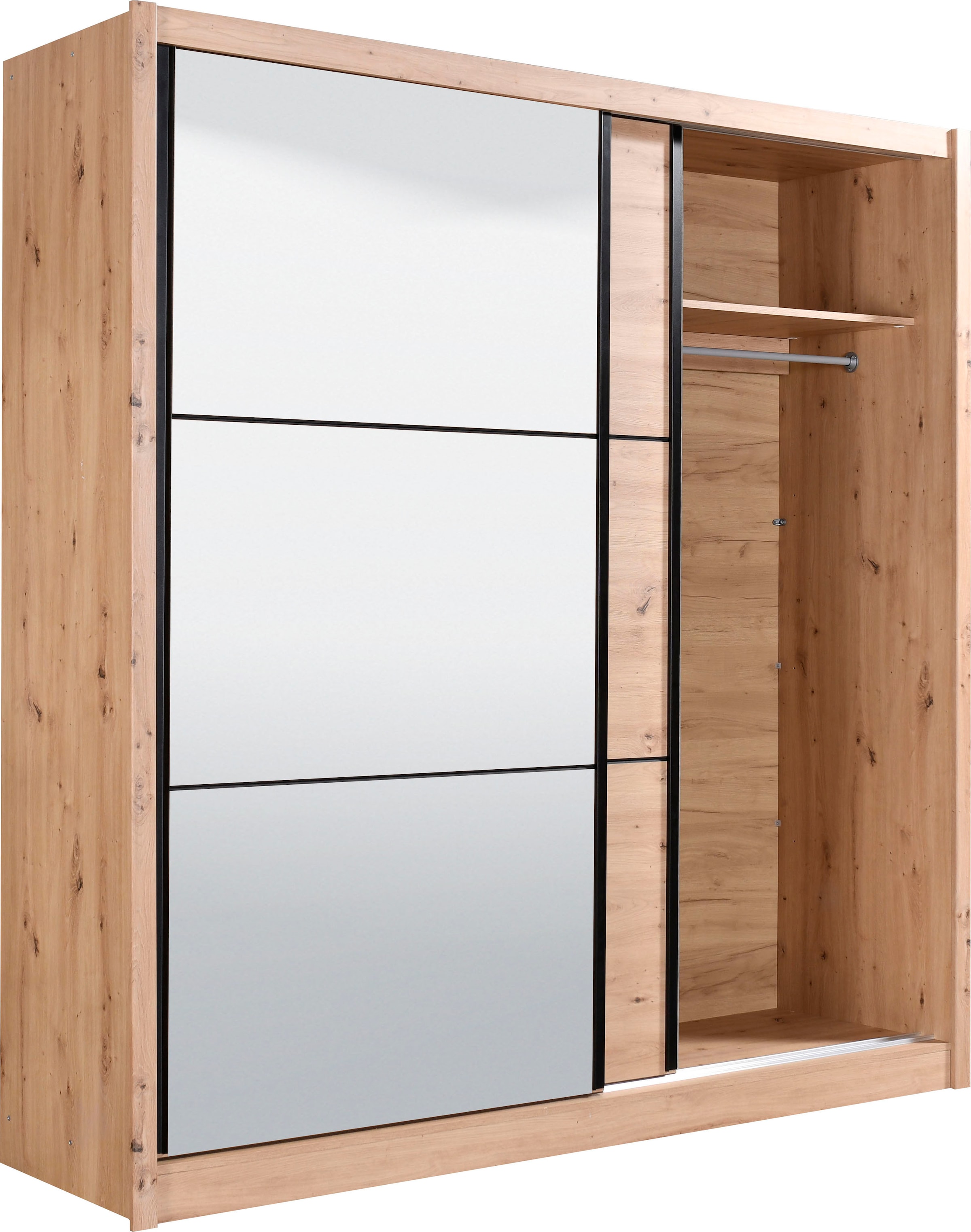INOSIGN Schwebetürenschrank »Navara Kleiderschrank mit Spiegel Wäscheschrank Garderobe«, mit großzügiger Innenausstattung, FSC®-zertifiziert, in 3 Breiten