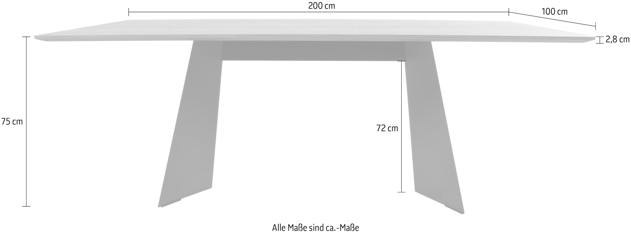 K+W Komfort & Wohnen Esstisch »Cube«, in Nachbildung Risseiche dunkel, Untergestell in 2 Farben