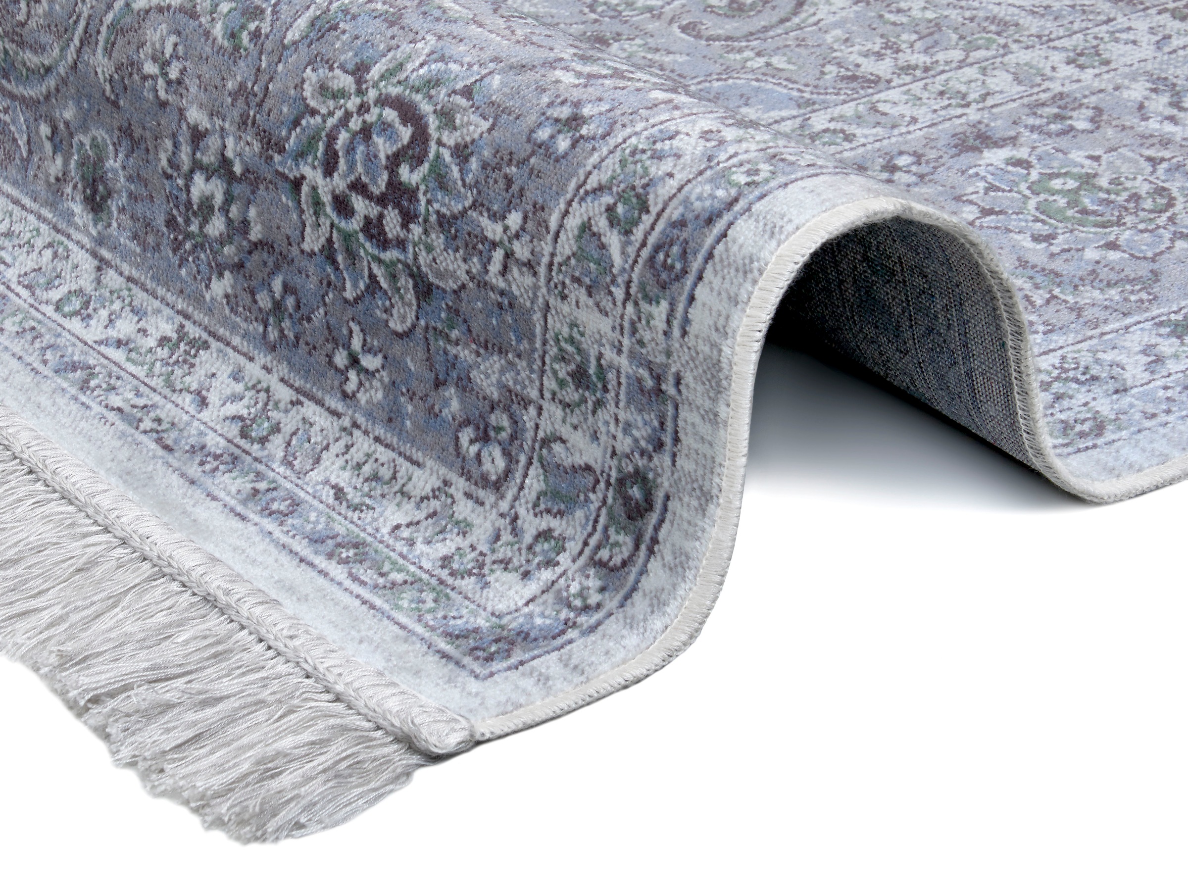 NOURISTAN Designteppich »Tabriz Casim«, rechteckig, 5 mm Höhe, mit Fransen, Seiden Optik, Orient Design, Gekettelt, Robust