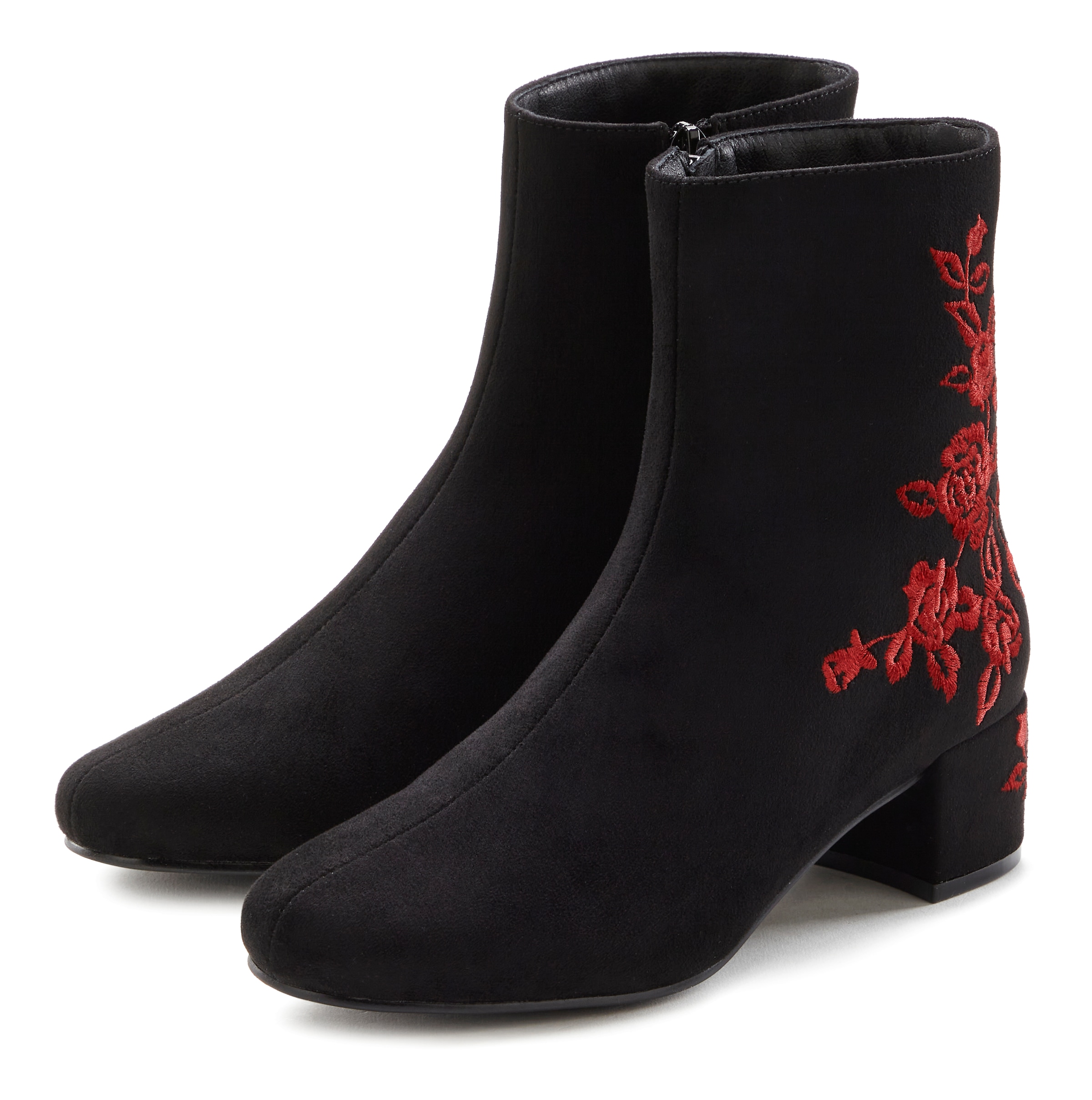 Stiefelette, mit floralem Muster, Stiefel, Boots VEGAN