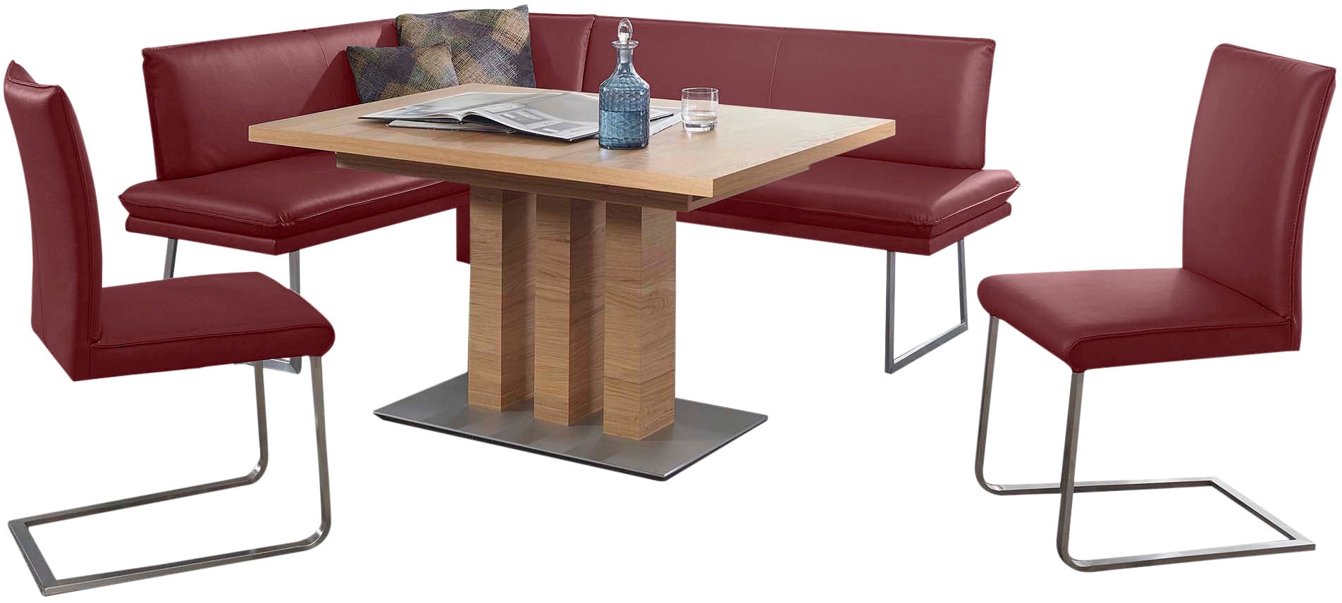 K+W Komfort & Wohnen Essgruppe "Santos III" 4 Stk. tlg. gepolsterte Eckbank günstig online kaufen