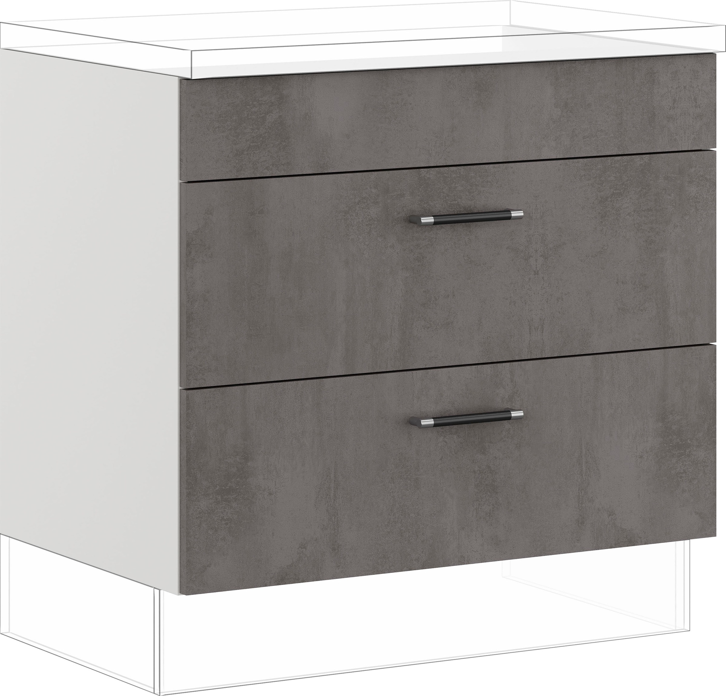 IMPULS KÜCHEN Kochfeldumbauschrank beto...