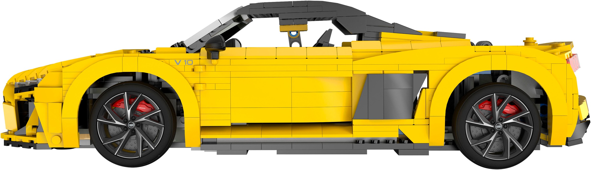Jamara Konstruktions-Spielset »Audi R8 Spyder 1:14 gelb Bricks«, (1440 St.), Maßstab 1:14, offiziell lizensiert