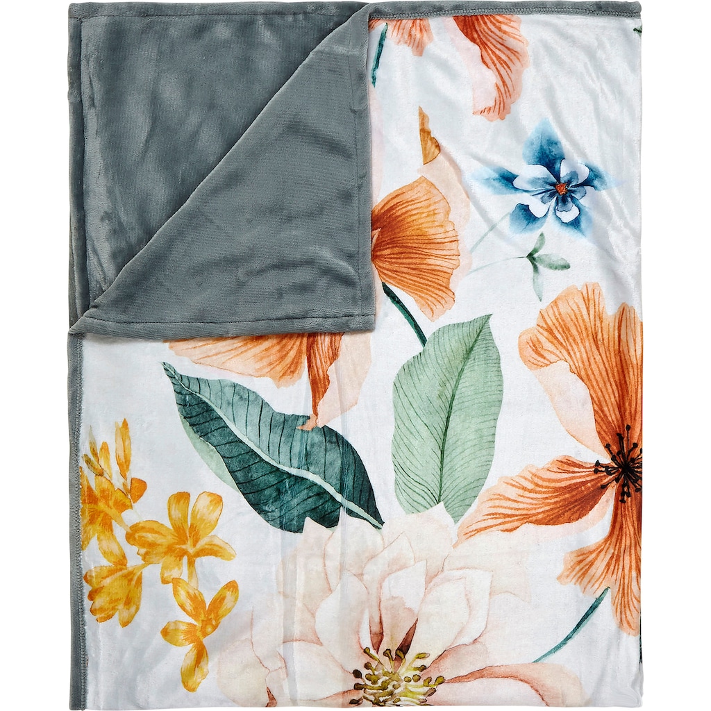 Wohnen Decken Descanso Plaid »Annabelle«, mit Blumendruck multi