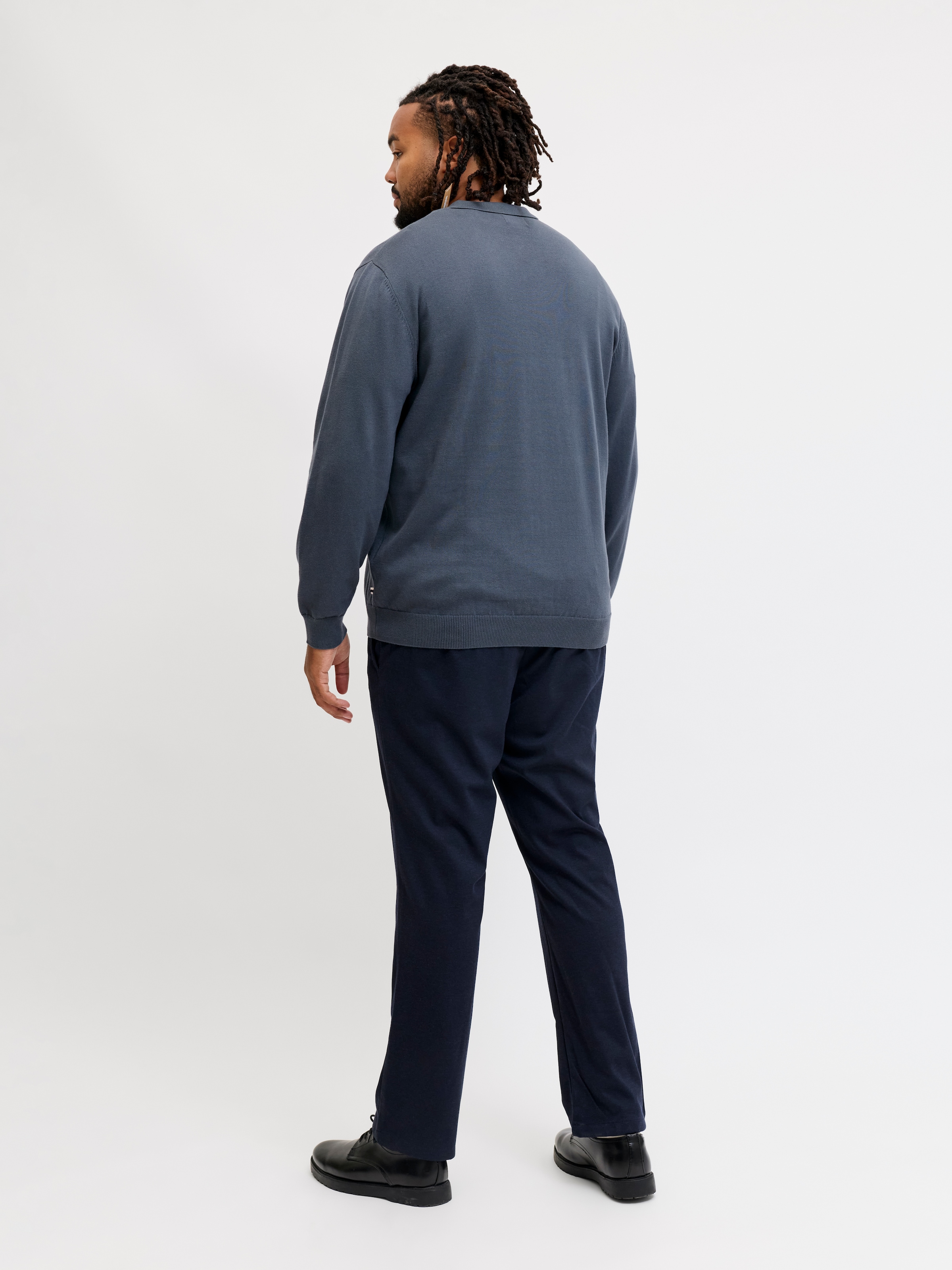 Jack & Jones PlusSize Polokragenpullover »JJEBASIC KNIT LS POLO SN PLS« Baumwolle, regular fit