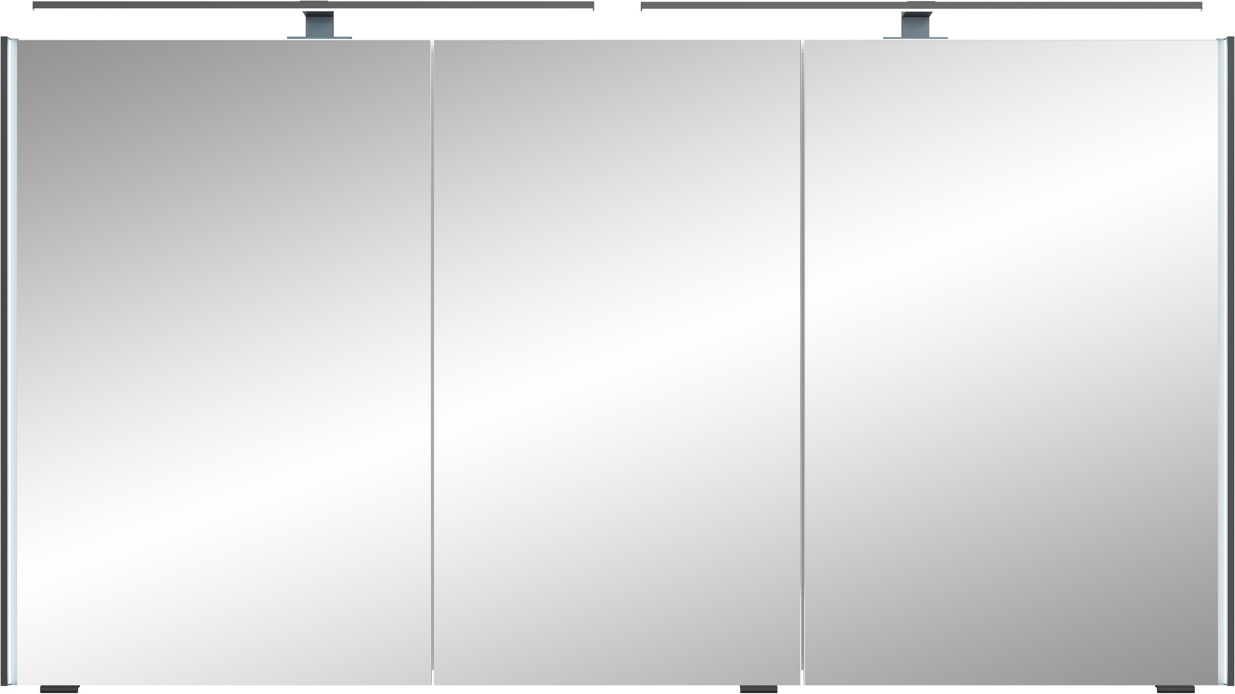 Saphir Badmöbel-Set »Badezimmer-Set 133,2 cm breit, inkl. Türdämpfer, 3 Türen, 4 Schubladen«, (Set, 2 St.), Serie 7045 2-teilig Mineralmarmor-Doppelwaschtisch, LED-Spiegelschrank