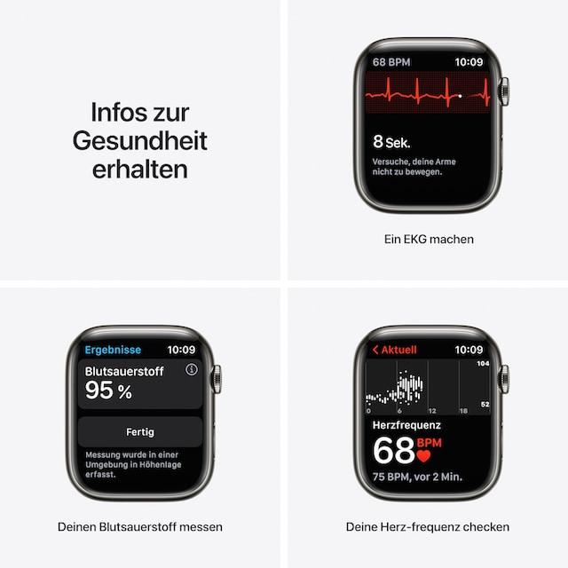 »Watch BAUR | Smartwatch 45mm«, GPS + Cellular, Apple 7 Series 8) (Watch OS