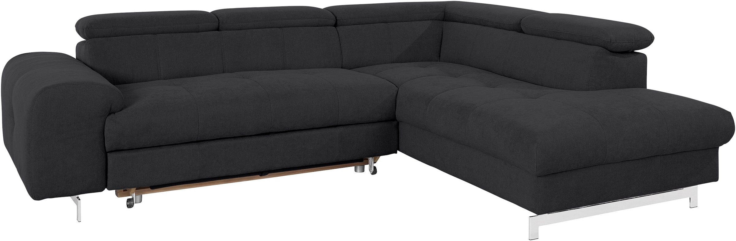 COTTA Ecksofa »Chef L-Form«, mit Kopfteilverstellung, edle Metallkufen, wahlweise mit Bettfunktion