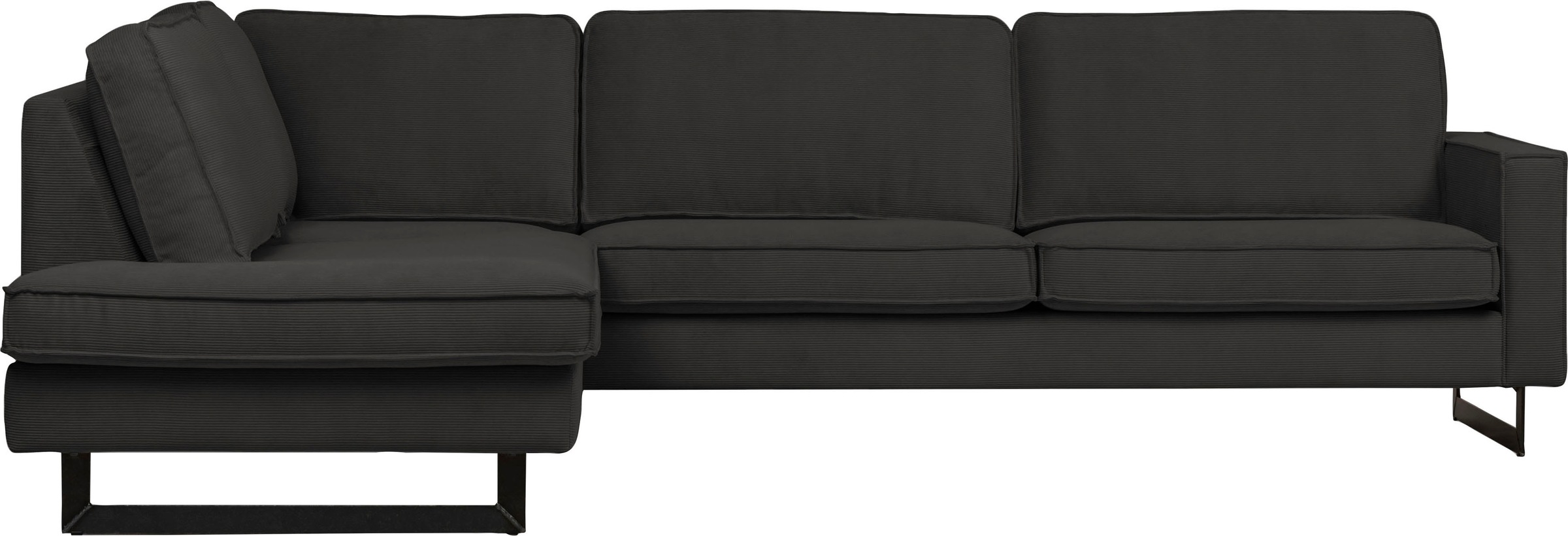 Places of Style Ecksofa »Pinto, 290 cm, Ottomane links / rechts«, Cord, Feincord, Luxus-Microfaser Leder und Chenille