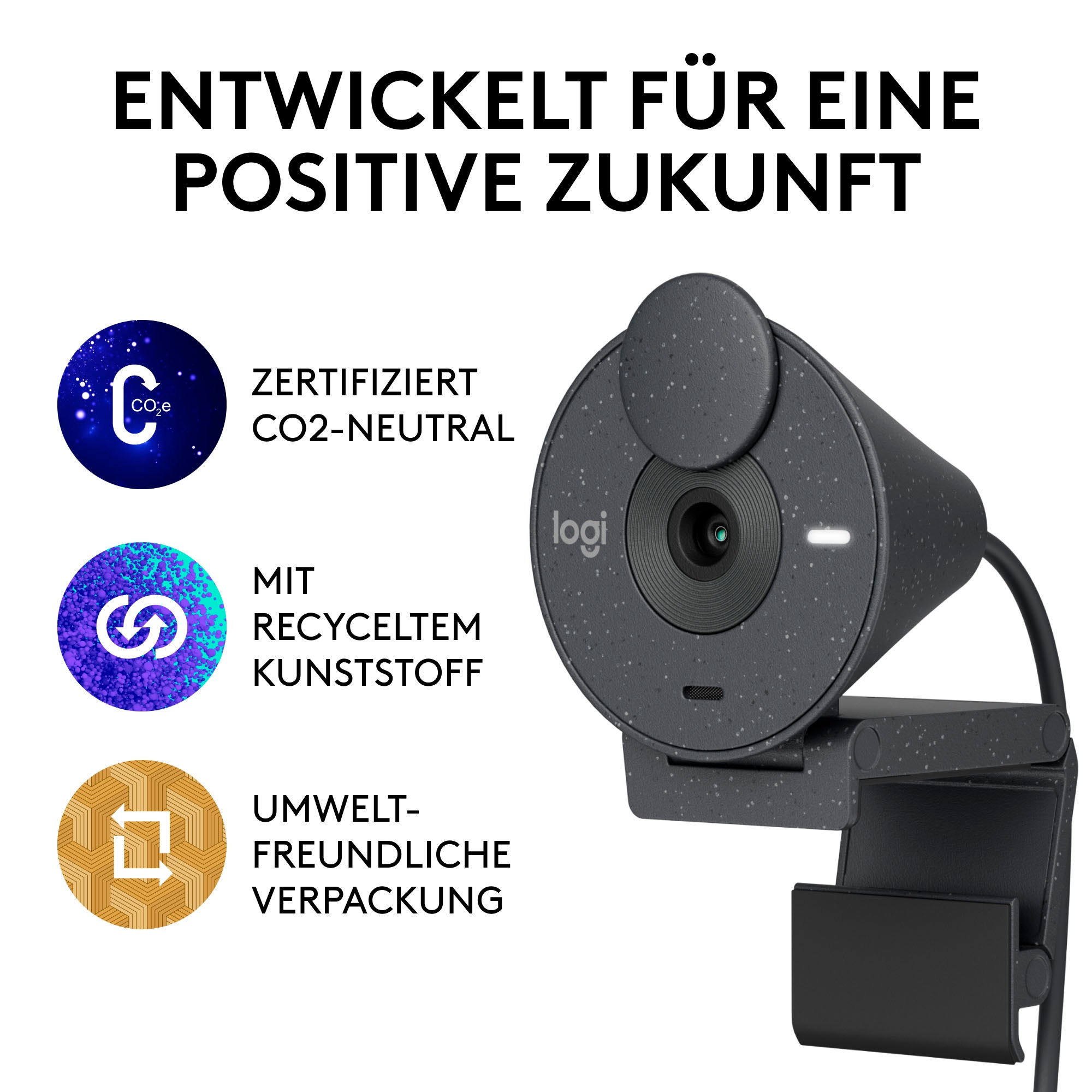 Logitech Webcam »BRIO 300«, Full HD, Mikrofon-Reichweite: Bis zu 1,22 m