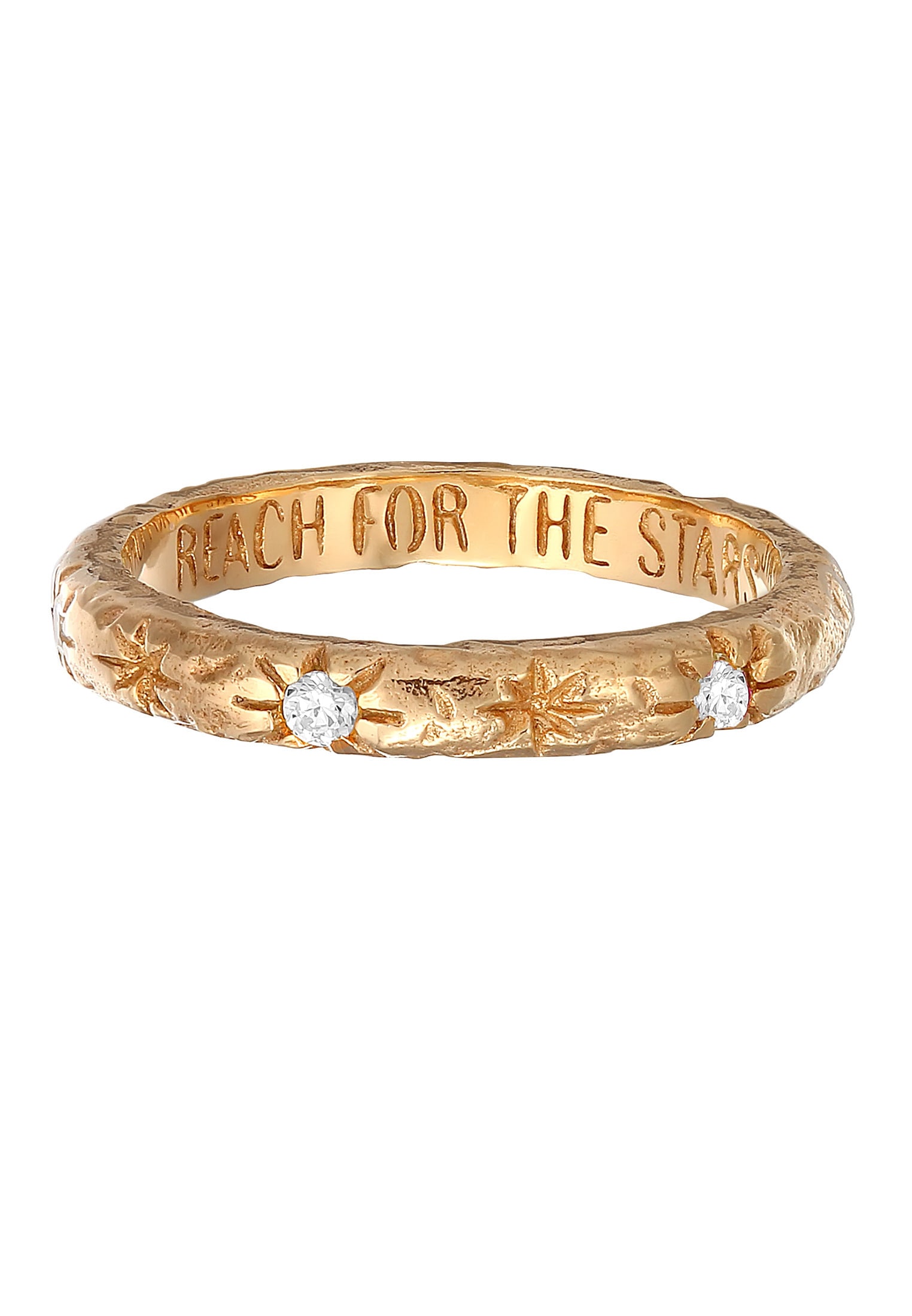 HAZE & GLORY Silberring »Ring Bandring Topas Weiß 375 Gelbgold - Starlover«