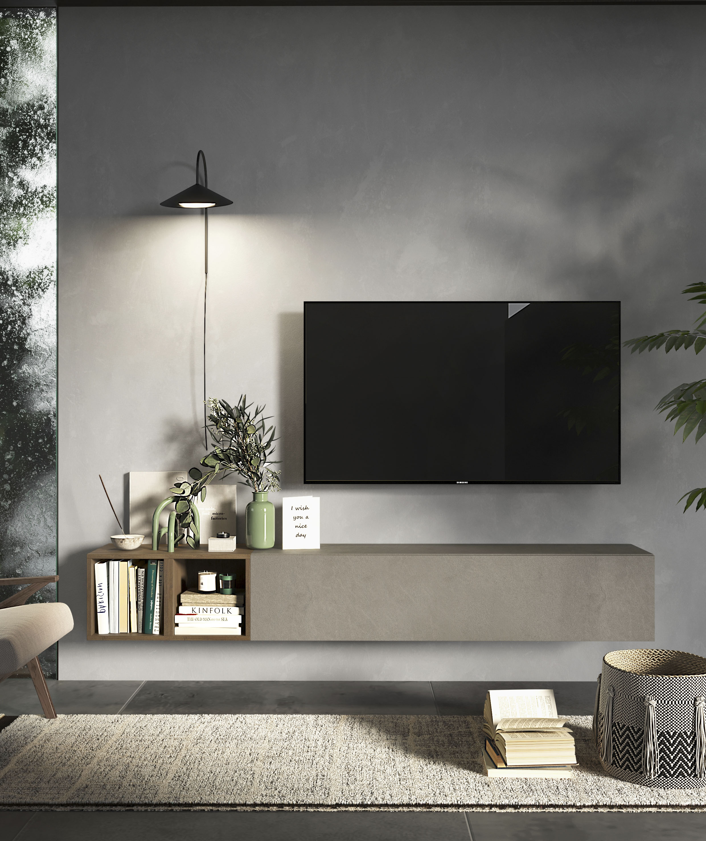 Home affaire Wohnwand "Infinity, 2tlg. Breite 194 cm, Höhe variabel, Wohnwand" Spar-Set, 2 Stk. tlg.