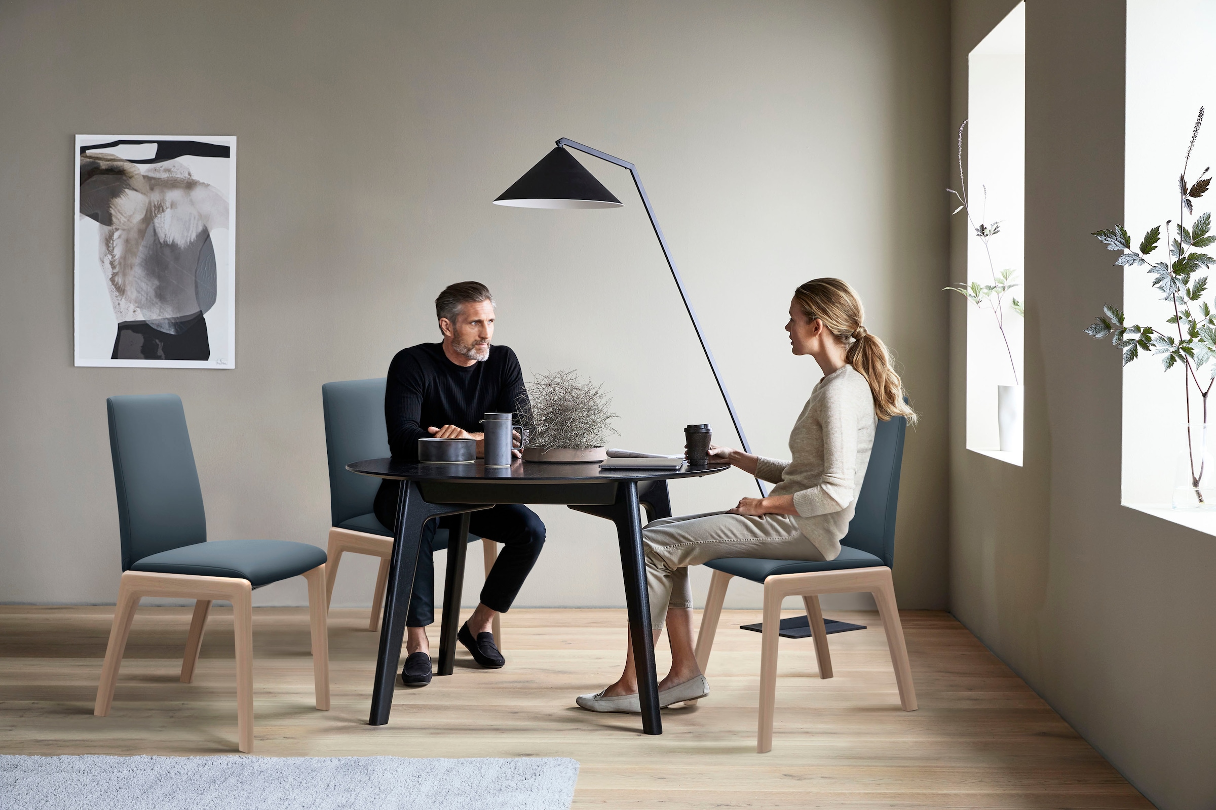Stressless® Polsterstuhl »Laurel«, Leder PALOMA, Low Back, Größe L, mit abgerundeten Beinen in Schwarz