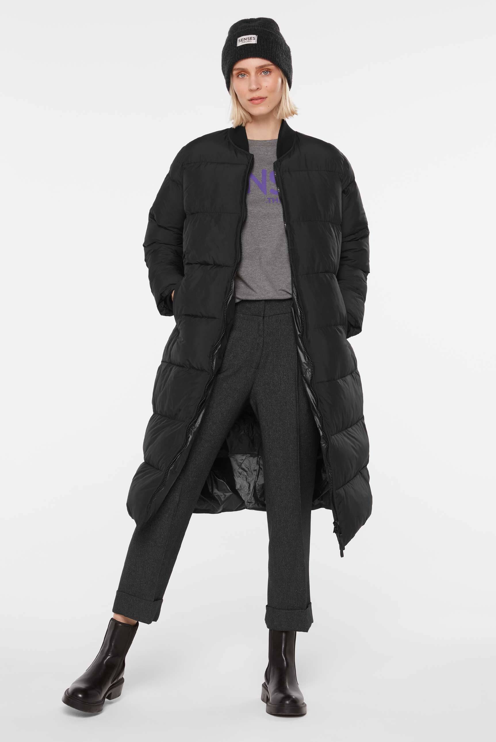 SENSES.THE LABEL Langjacke ohne Kapuze mit Zwei-Wege-Reißverschluss