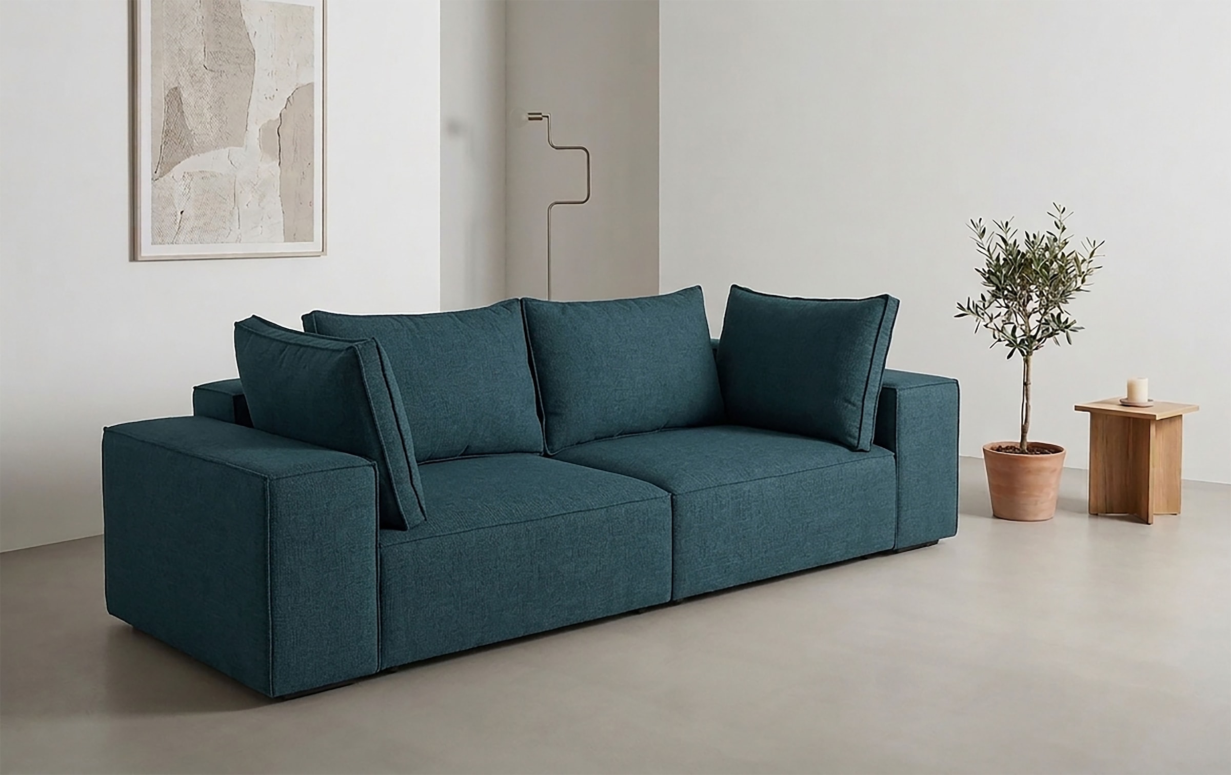 Trends by HG Big-Sofa "Conor XL, B: 268cm, Liegefläche: 138 x 194 cm, in Cord und Velours" mit Schlaffunktion und Bettkasten