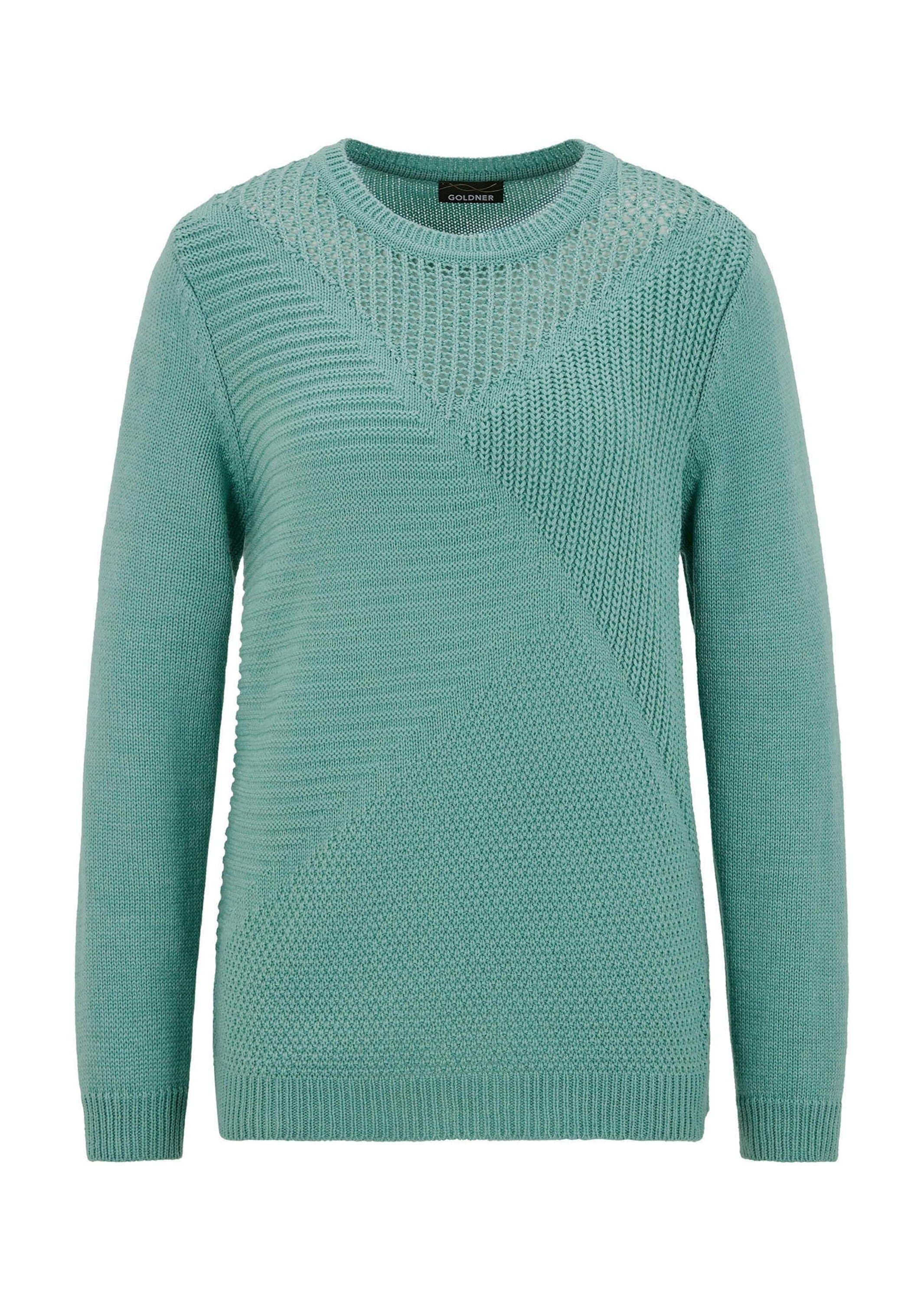GOLDNER Strickpullover "Kurzgröße Eleganter Glanzpullover, Ajourmuster" Interessante Strickoptik mit Ajourmuster