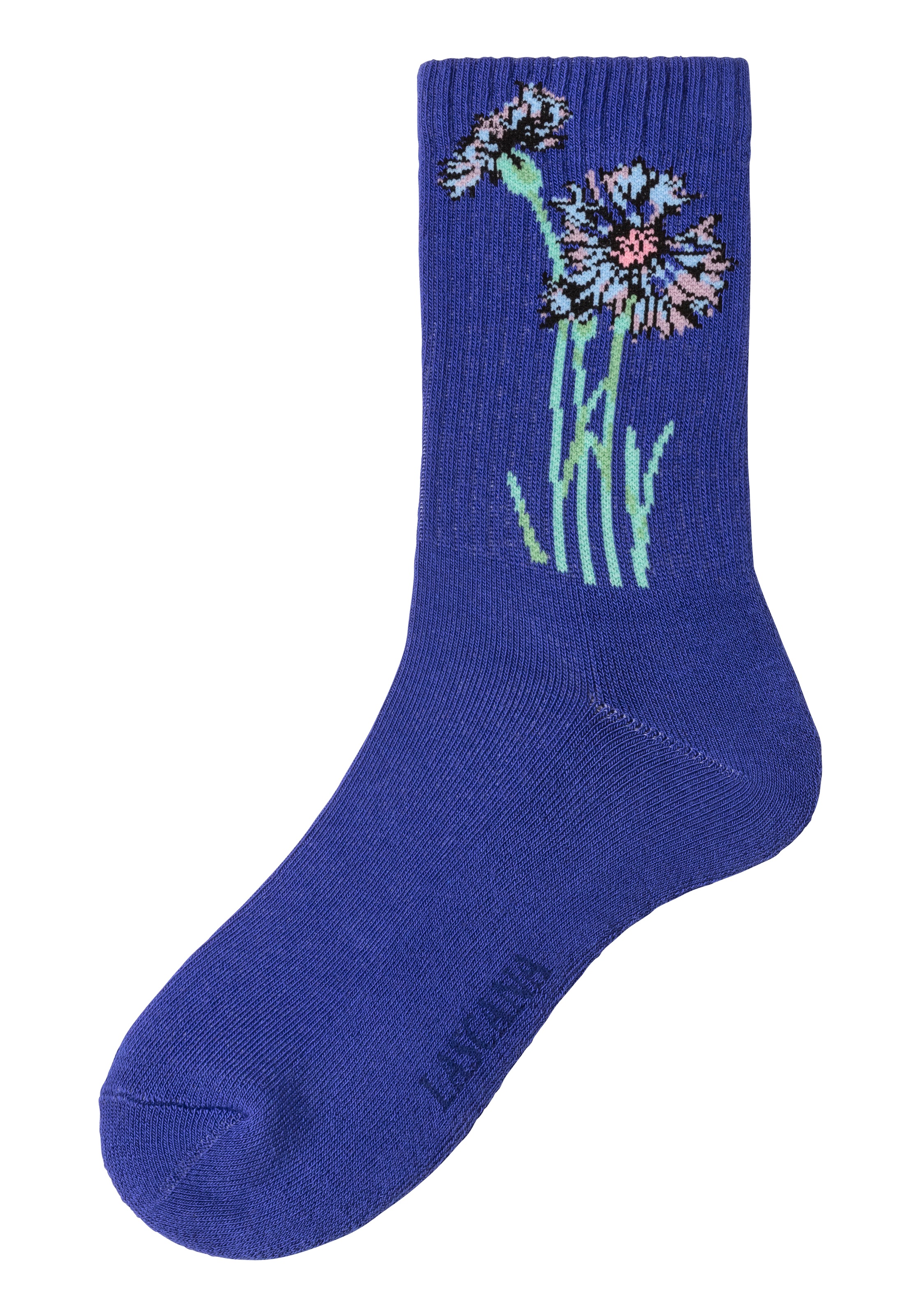 LASCANA Basicsocken, (Packung, 4 Paar), mit eingestrickten Blumen Motiven