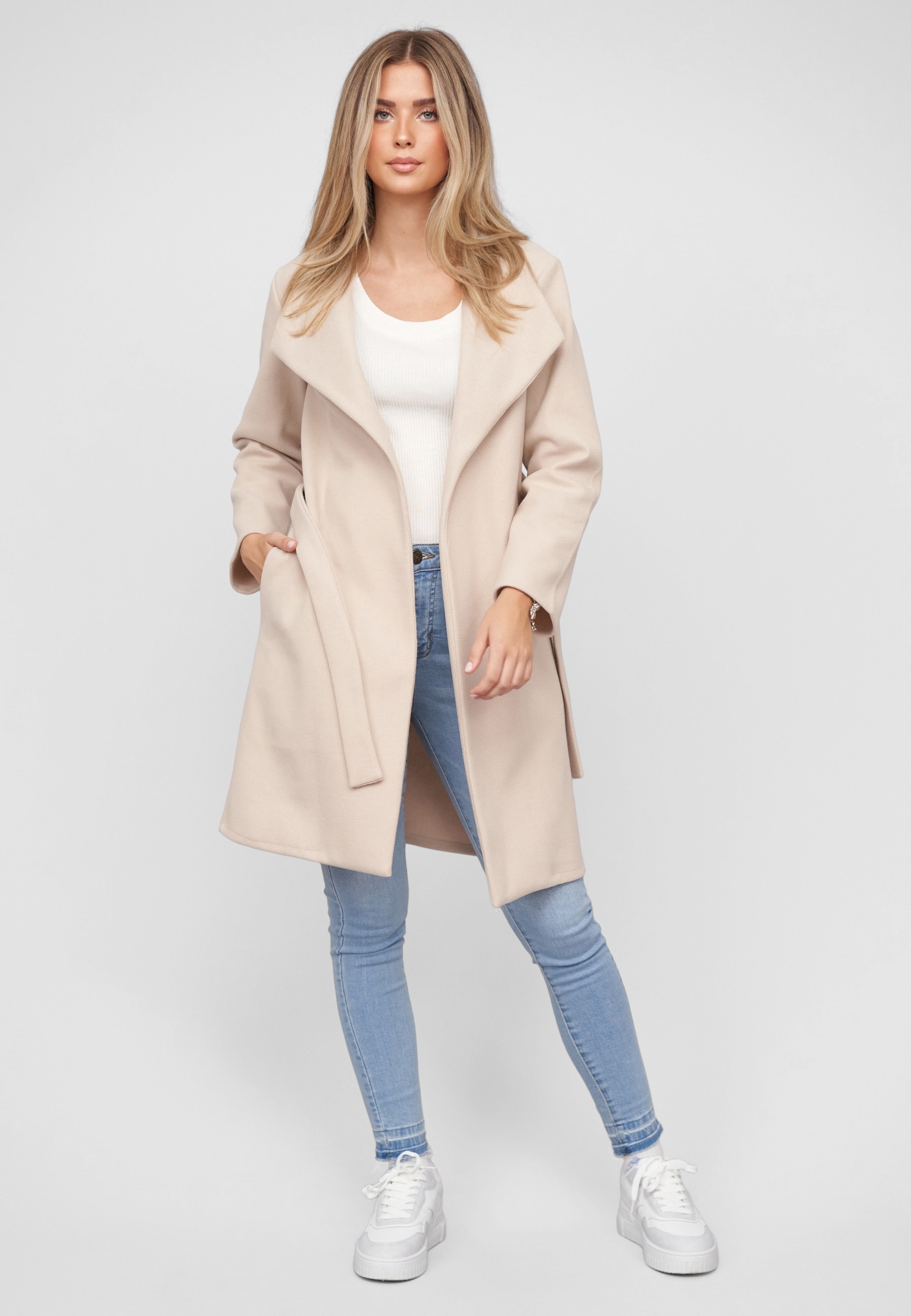 CLOUD 5IVE Cabanjacke »CLOUD 5IVE Coatigan with tie belt« 1 Stk. tlg. ohne Kapuze