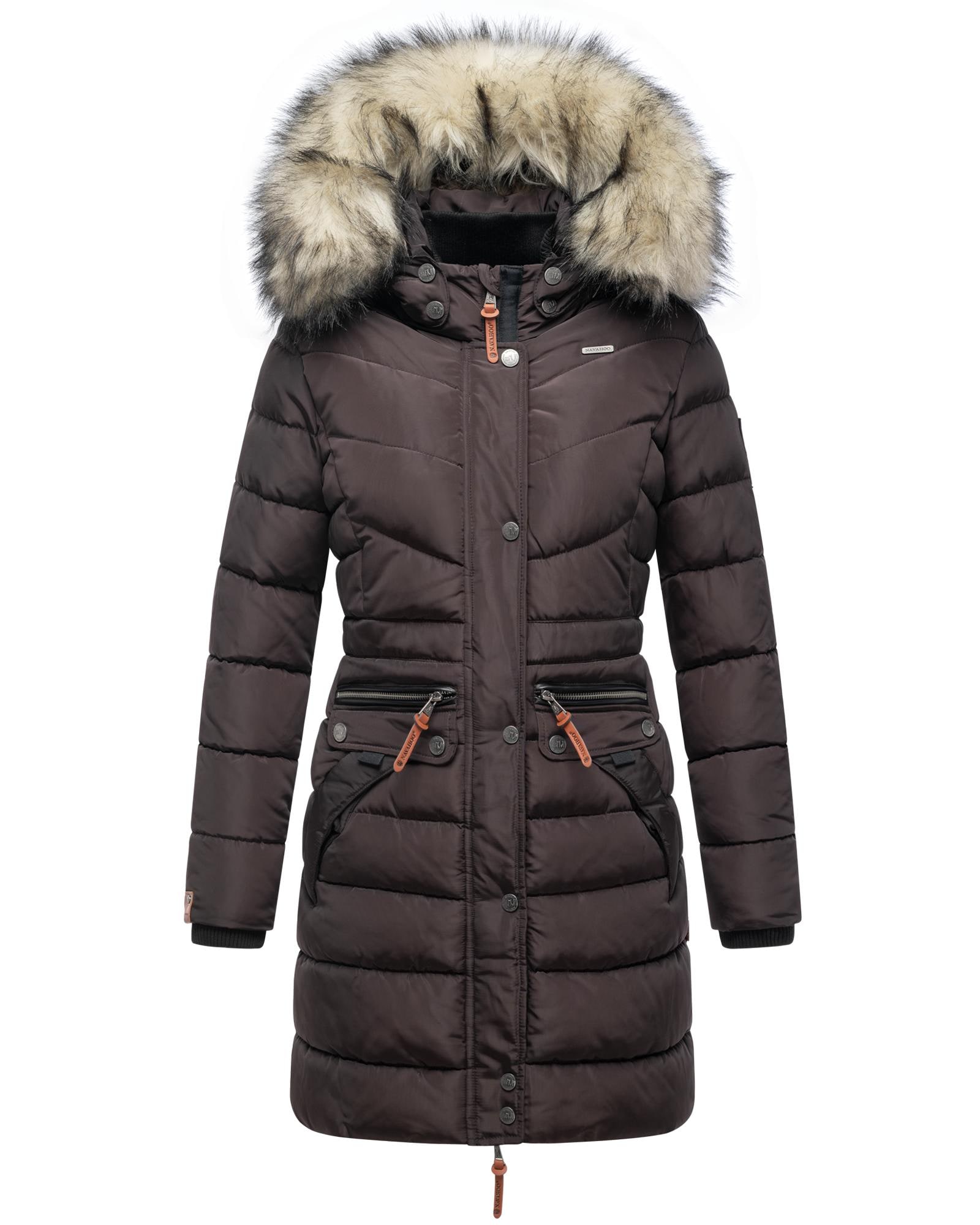 Navahoo Steppmantel "Paula", stylischer Winter Parka m. edlem Fellimitat günstig online kaufen