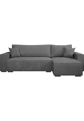 Ecksofa »Wylie«, Cord, Recamiere beidseitig montierbar, mit Bettfunktion und Bettkasten