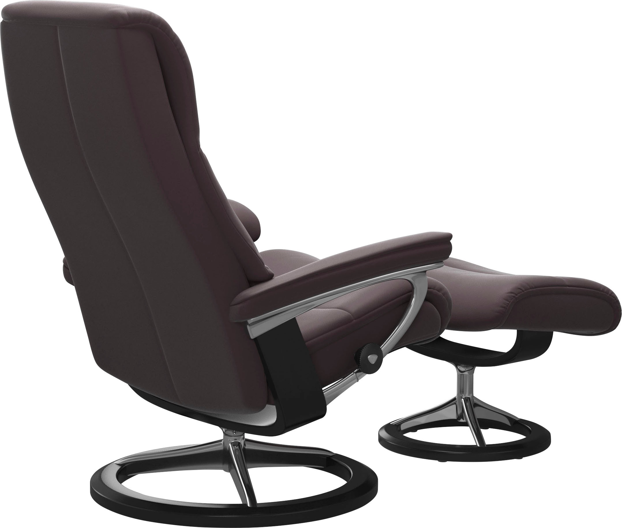 Thumbnail - Stressless Relaxsessel "View" Set, Relaxsessel mit Hocker, mit Signature Base, Größe M,Gestell Schwarz