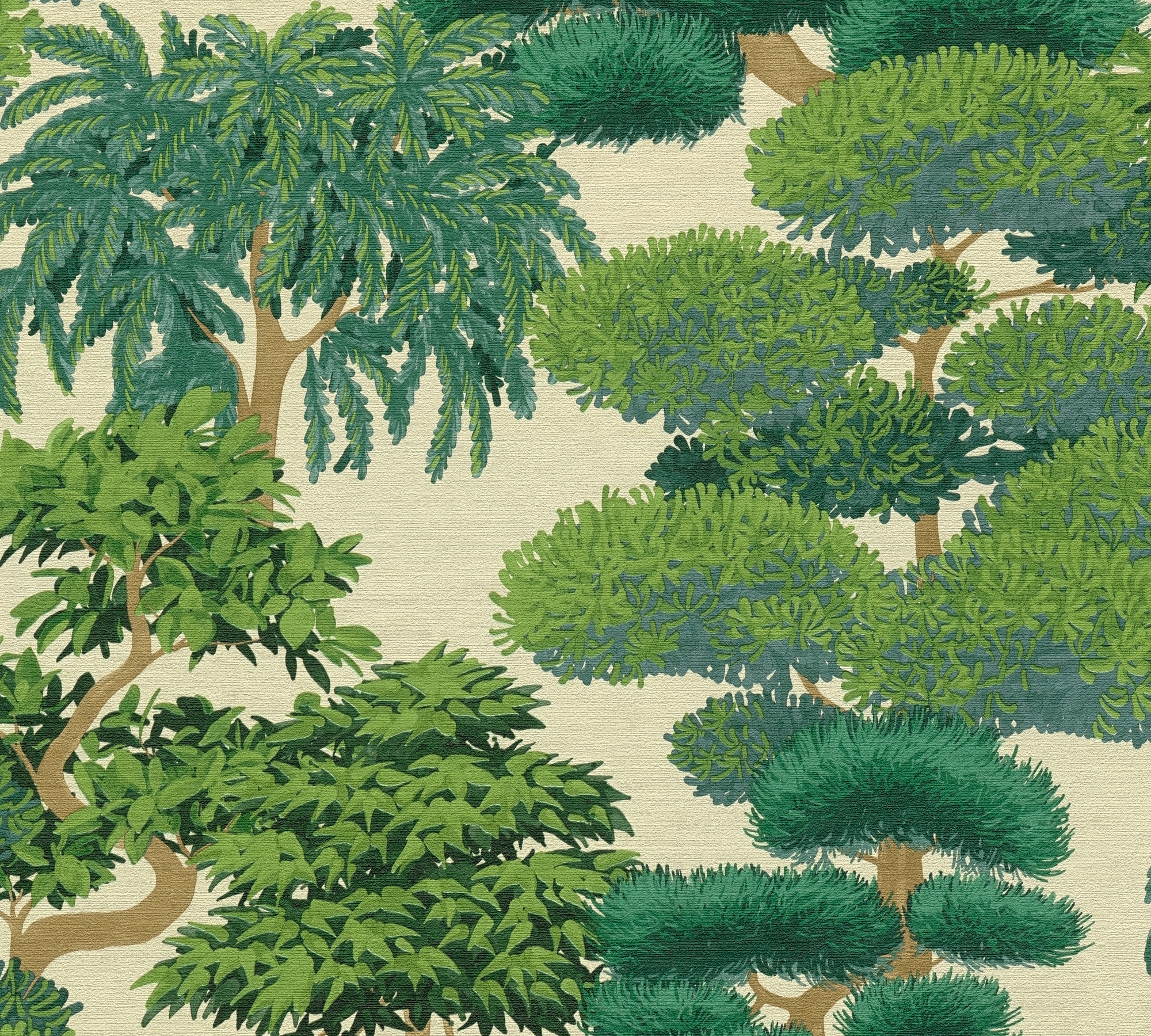 A.S. Création Vliestapete »Cuba II Tropical Garden Trees« Retro | floral | tropisch leicht strukturiert Stilisiertes Naturmotiv mit dekorativen Bäumen und Tiefe