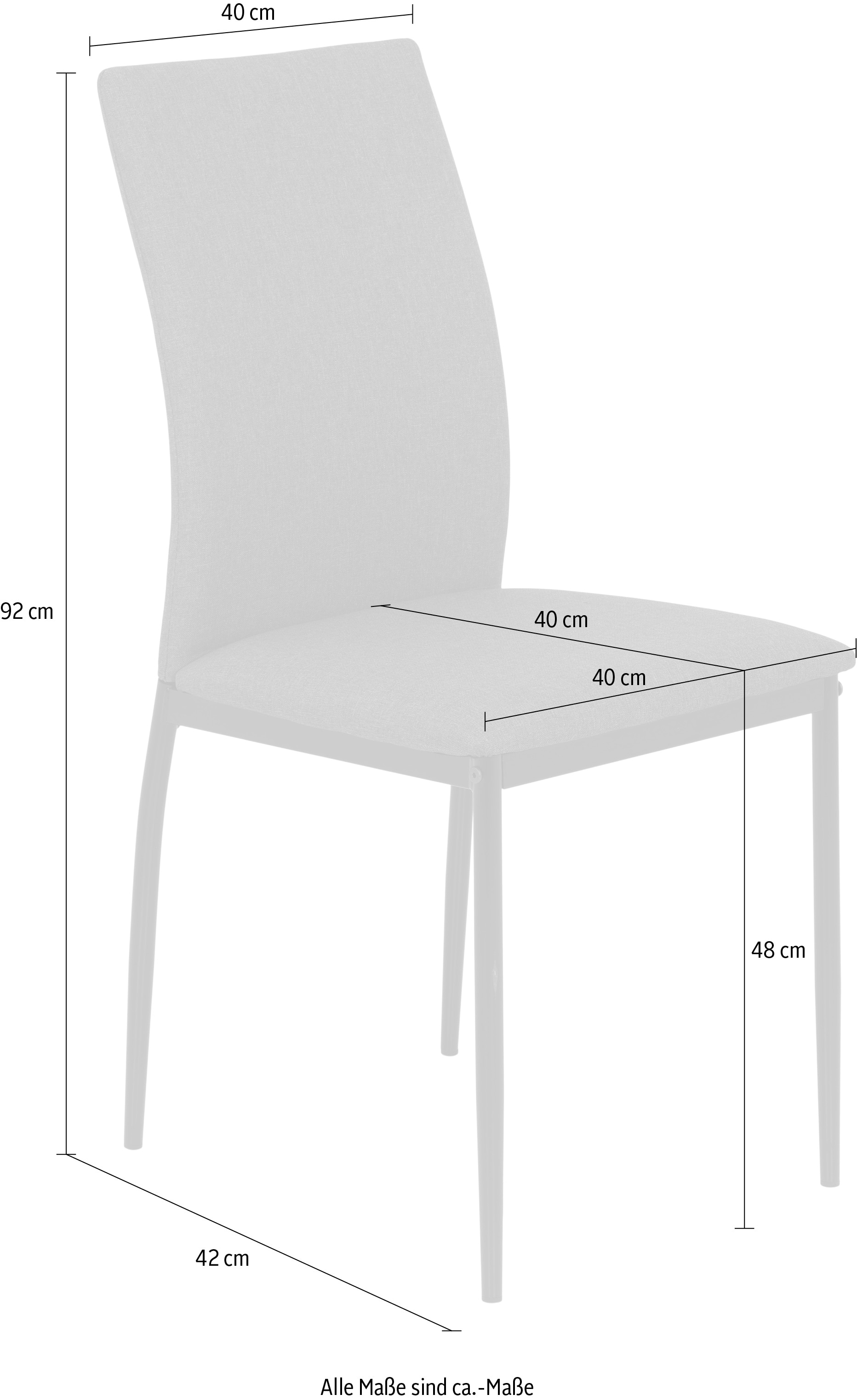 HELA Esszimmerstuhl »ALIZIA«, (Set), 4 St., Microfaser-Flachgewebe, Bezug Microfaser Flachgewebe, Unser Bestpreis